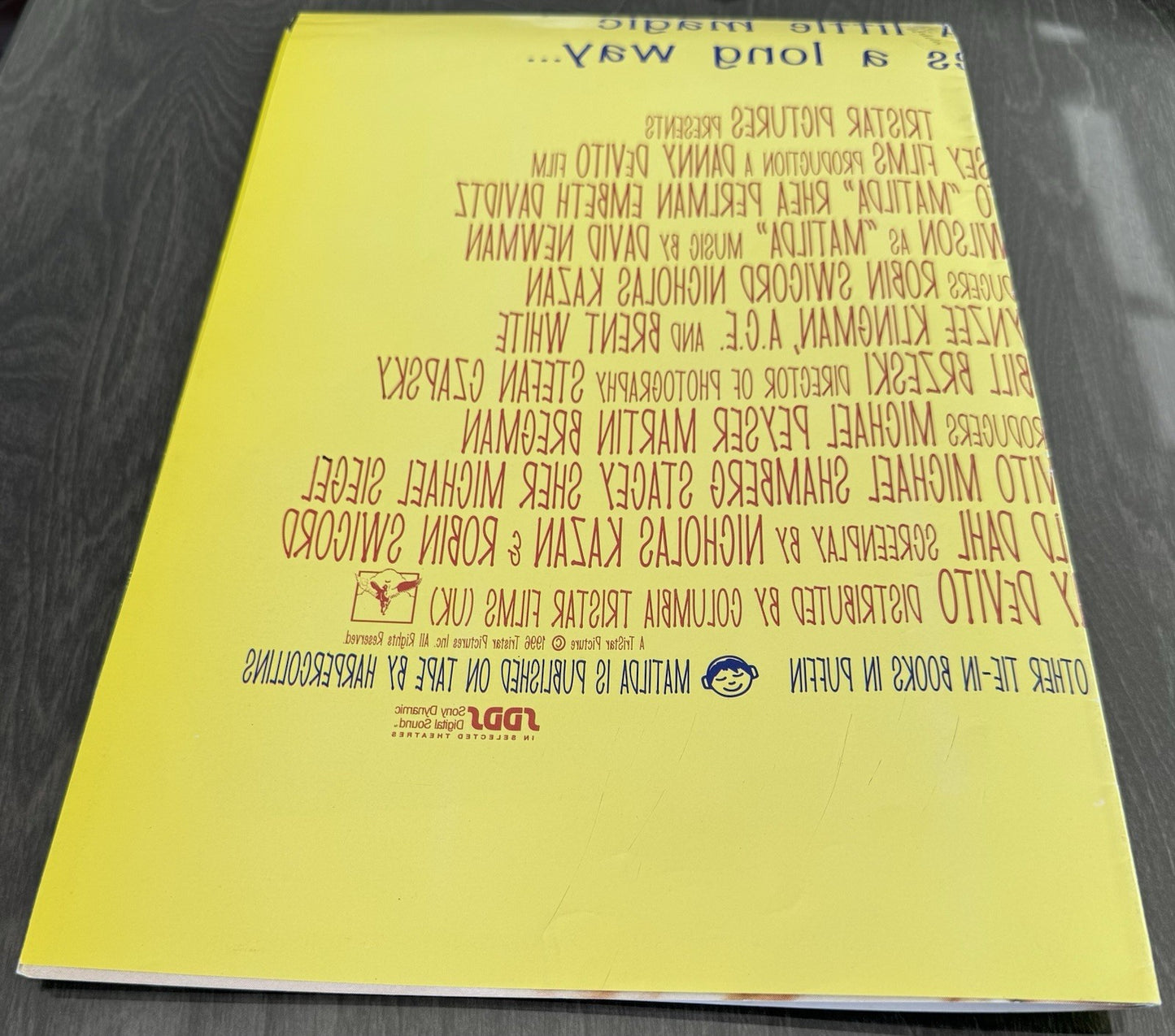 Matilda 1996 - Original UK Quad Poster - Double Sided - Folded - Roald Dahl