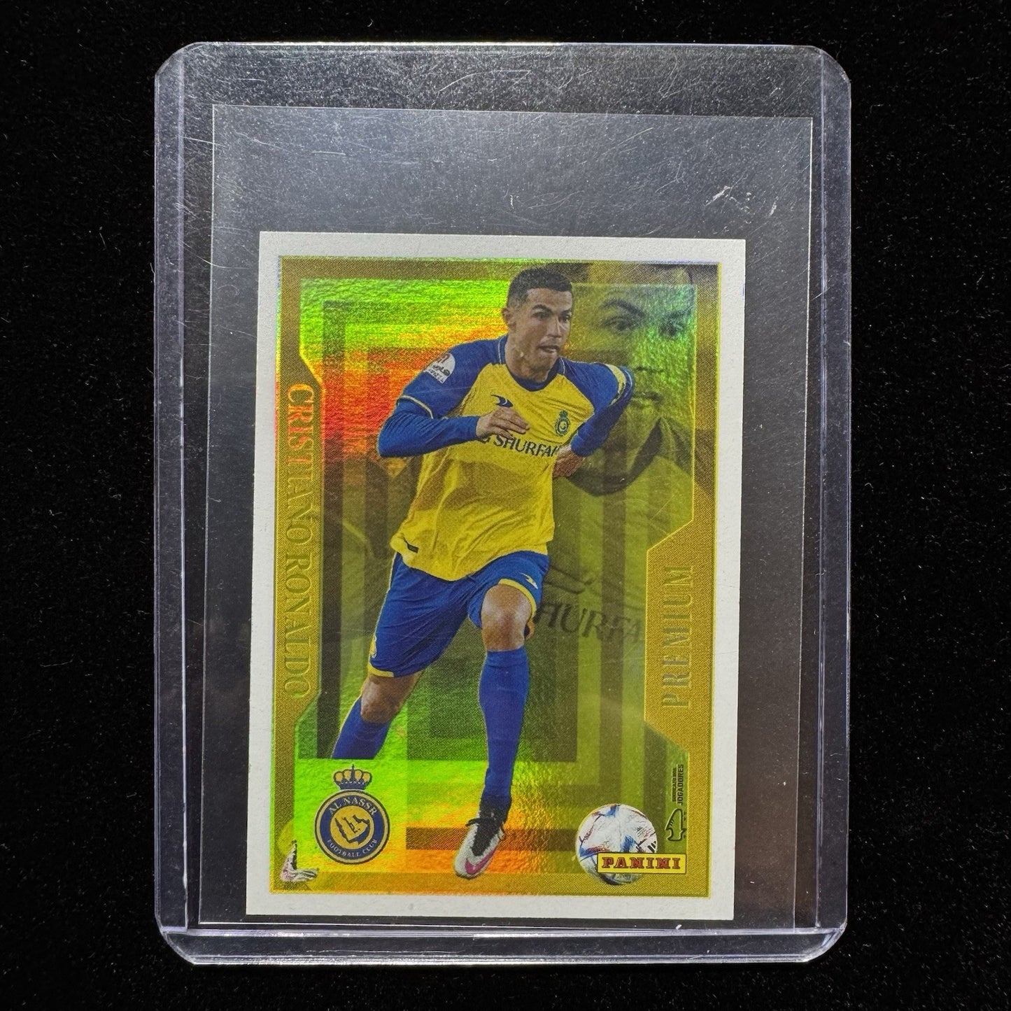 Cristiano Ronaldo 2023-24 Panini FutebolPremium Gold Sticker Al Nassr