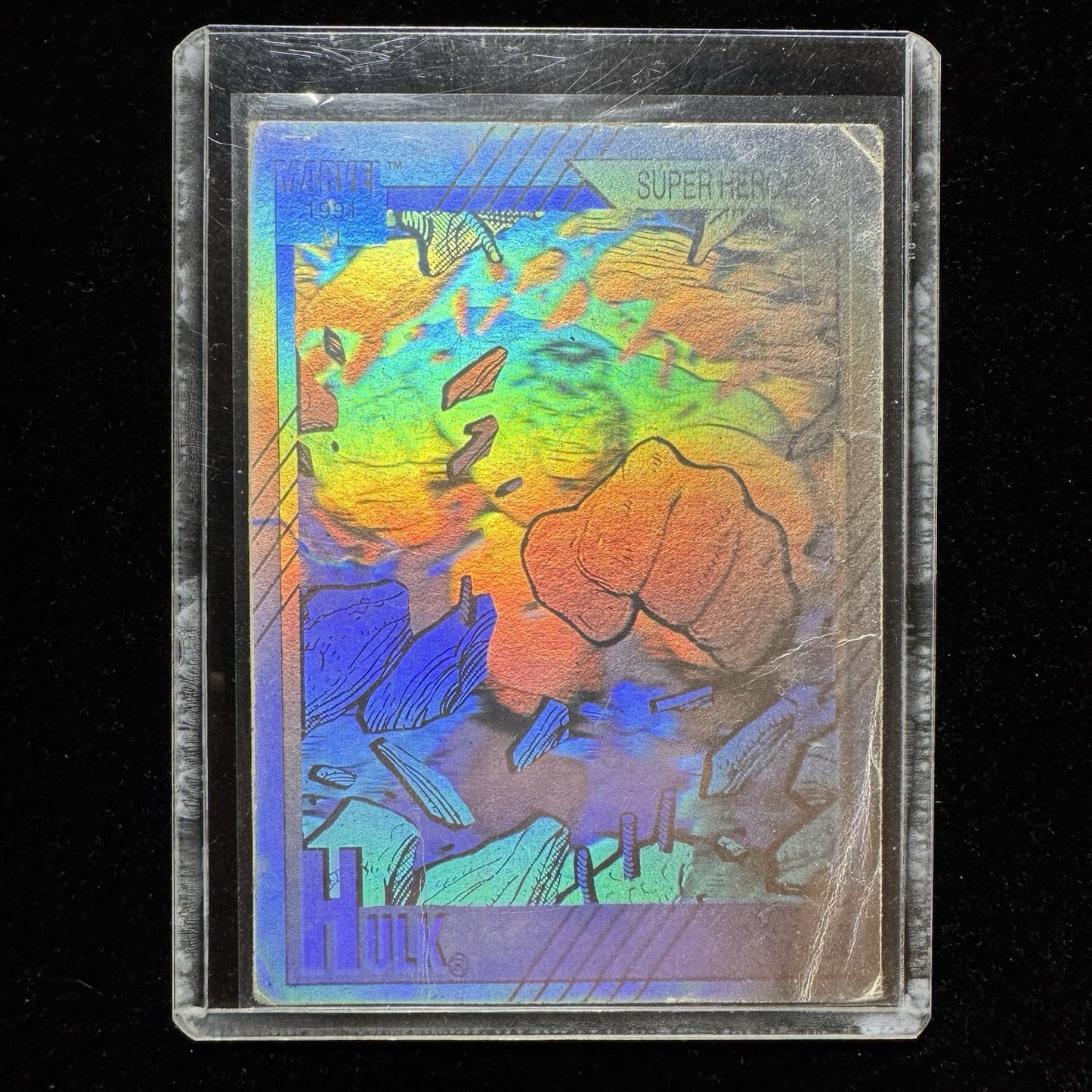 1991 Marvel Universe Hulk Hologram H-2 ImpelVintage Insert Card 90s Marvel