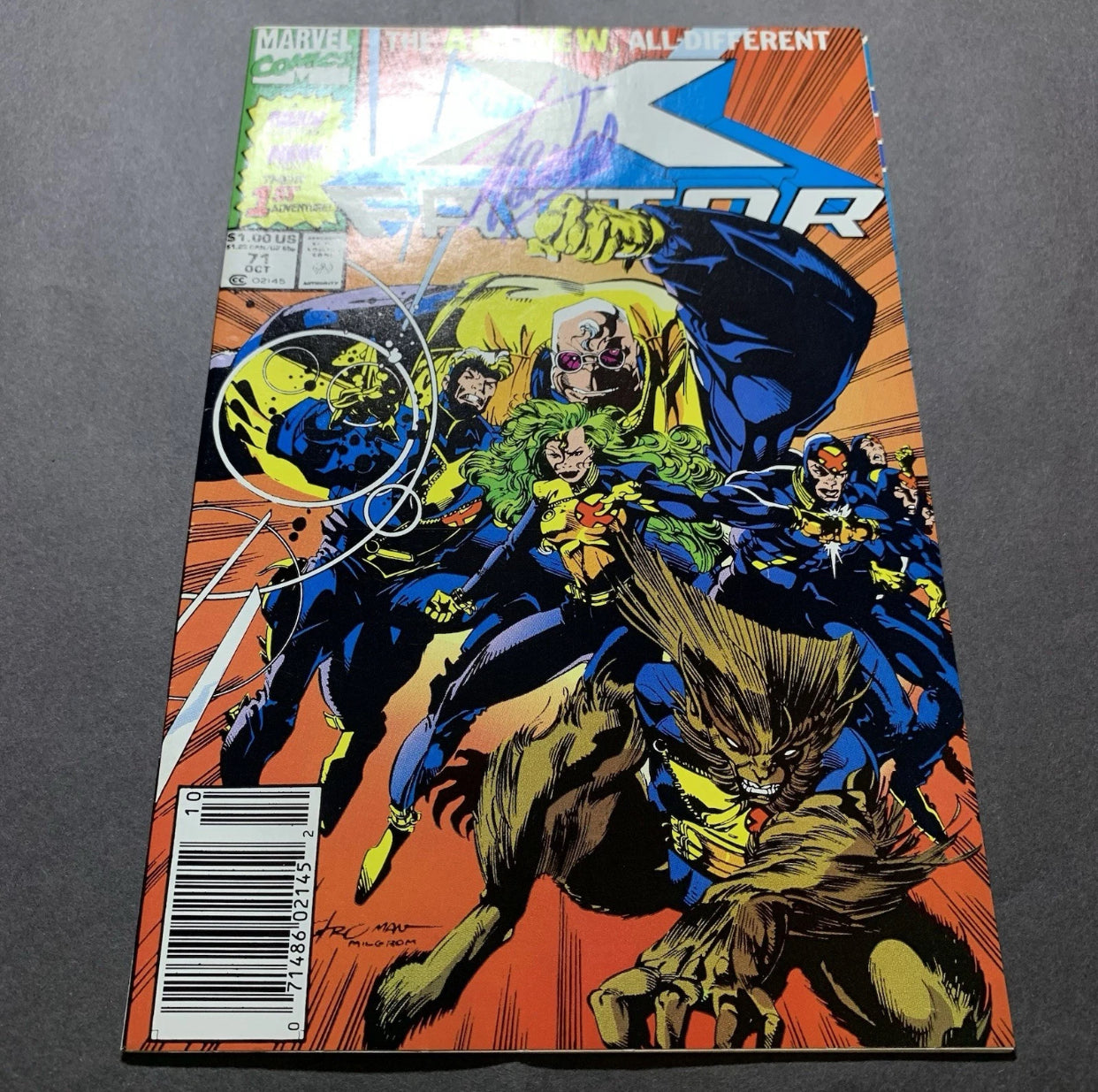 X-Factor 71/ Signed By Stan Lee With COA/ Copper Age Marvel Comics 1991