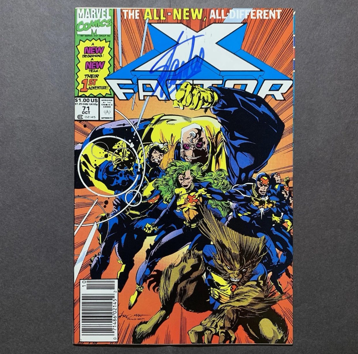 X-Factor 71/ Signed By Stan Lee With COA/ Copper Age Marvel Comics 1991