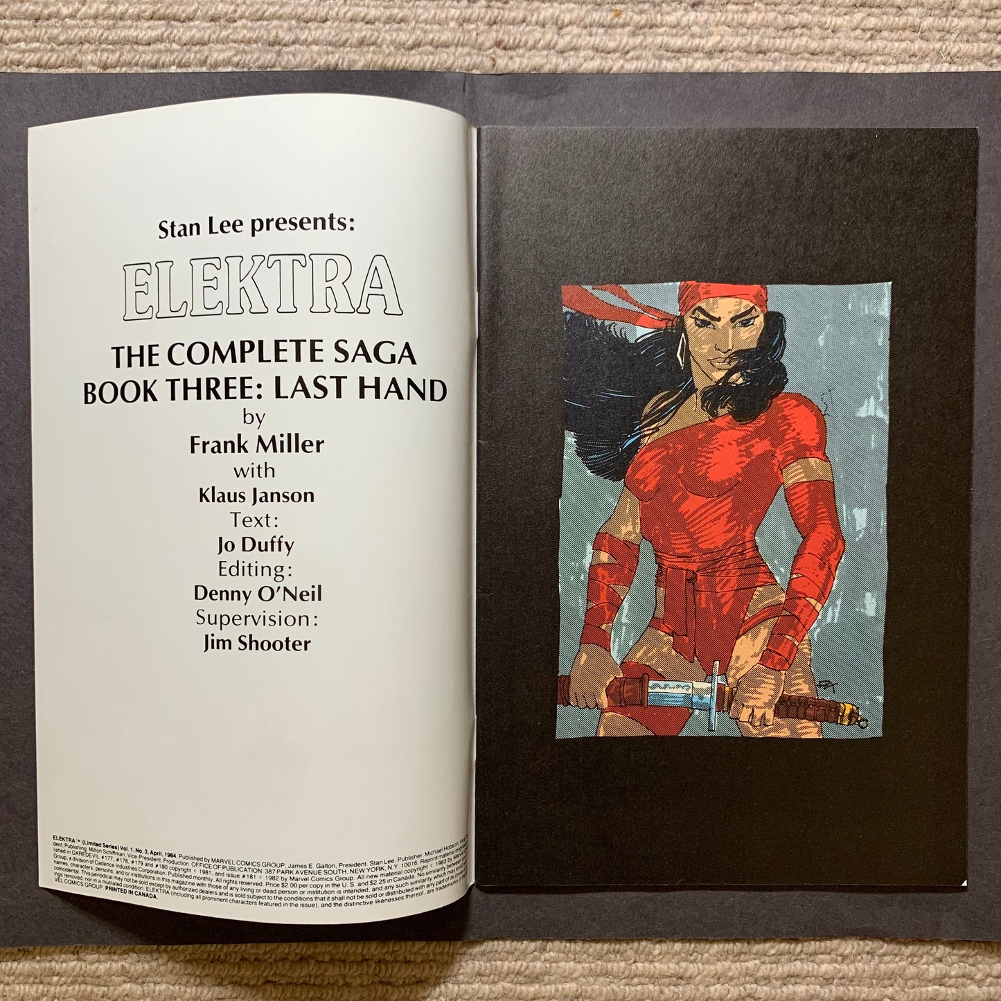 Elektra saga 1-4 full set/ copper age marvel comics 1984