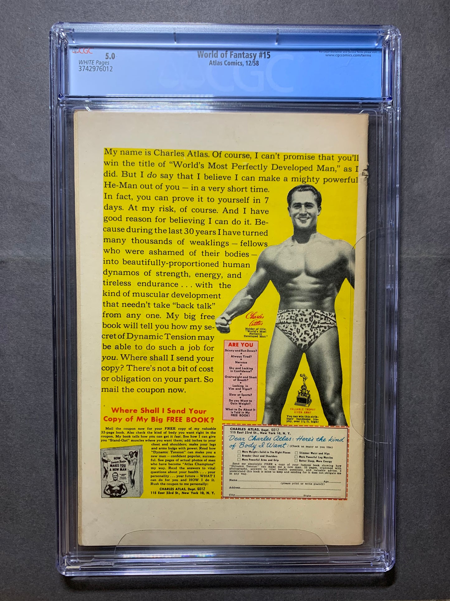 World of fantasy 15/ cgc graded 5.0/ golden age atlas (marvel) comics 1958