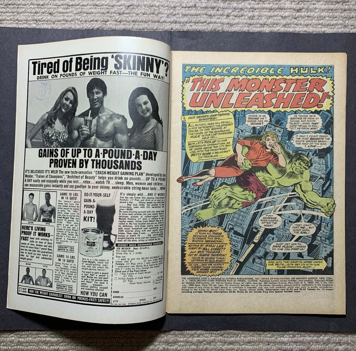 Incredible Hulk 105/ Silver Age Marvel Comics 1968