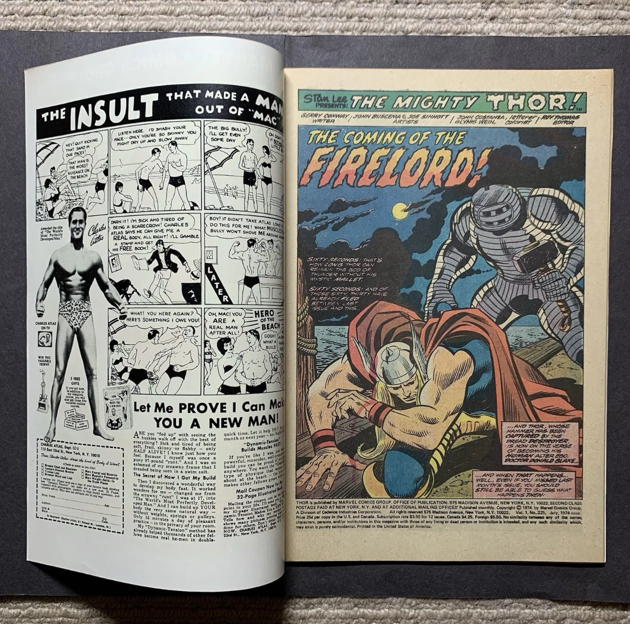 Thor 225/ Bronze Age Marvel Comics 1974 (9.2-9.4)