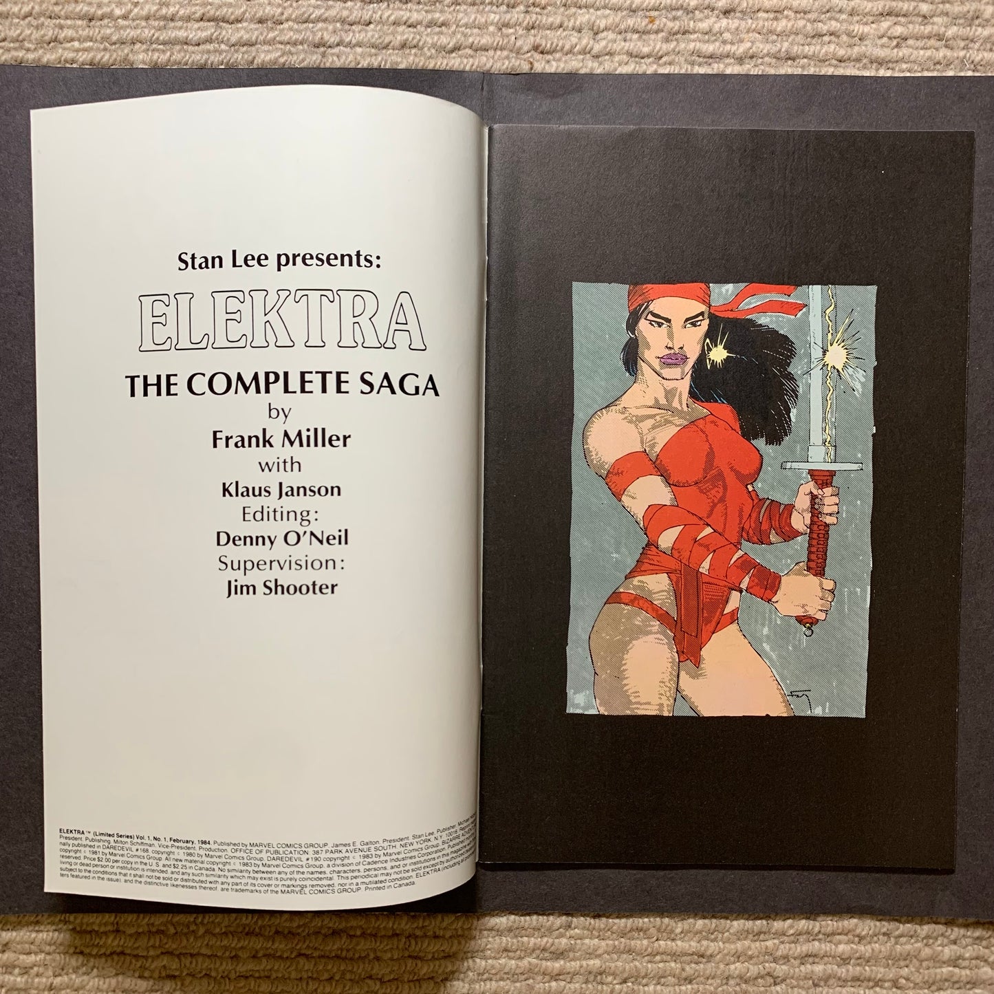 Elektra saga 1-4 full set/ copper age marvel comics 1984