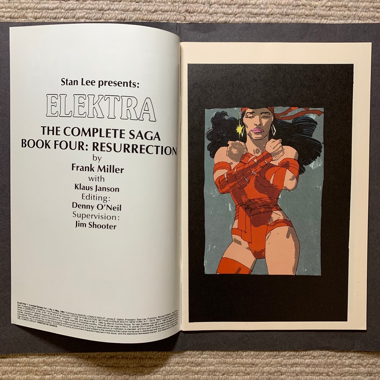 Elektra saga 1-4 full set/ copper age marvel comics 1984