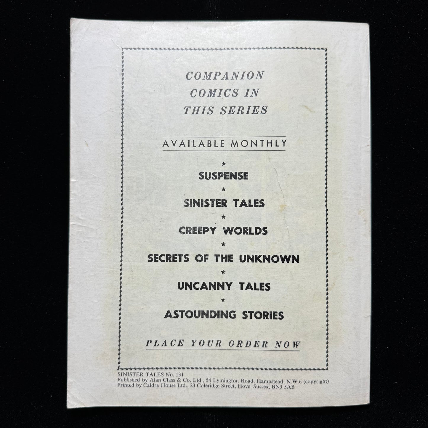 Sinister Tales 131 - Bronze Age Alan Class Comics 1974