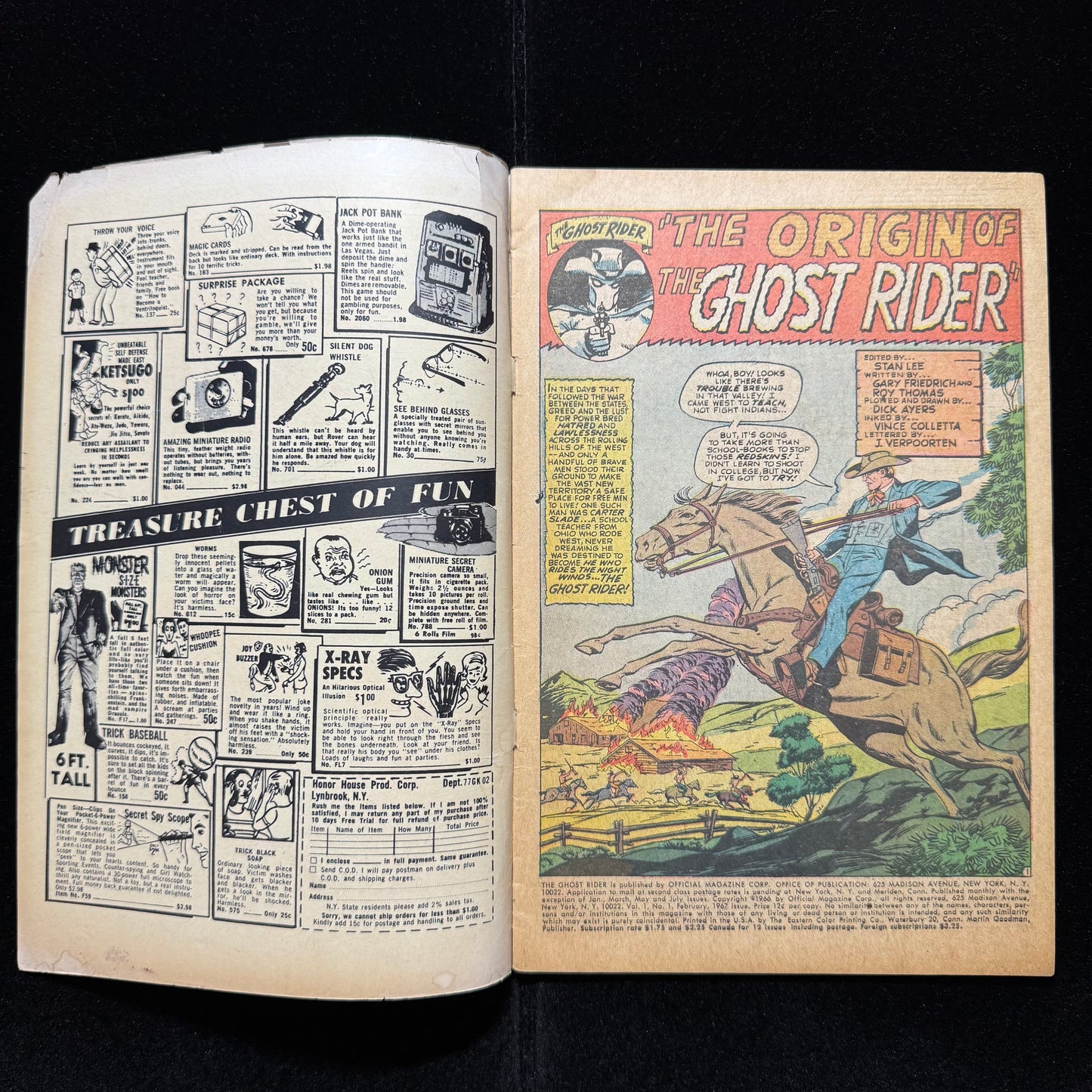 Ghost Rider 1 - 1st App Of Carter Slade Ghost Rider - Silver Age Marvel 1967