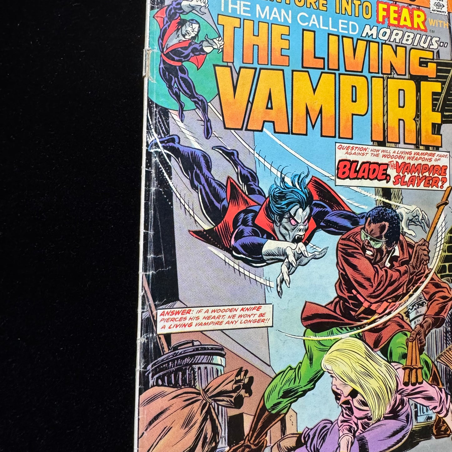 Adventure Into Fear 24 - Blade And Morbius 1st Meet - Bronze Age Marvel 1974