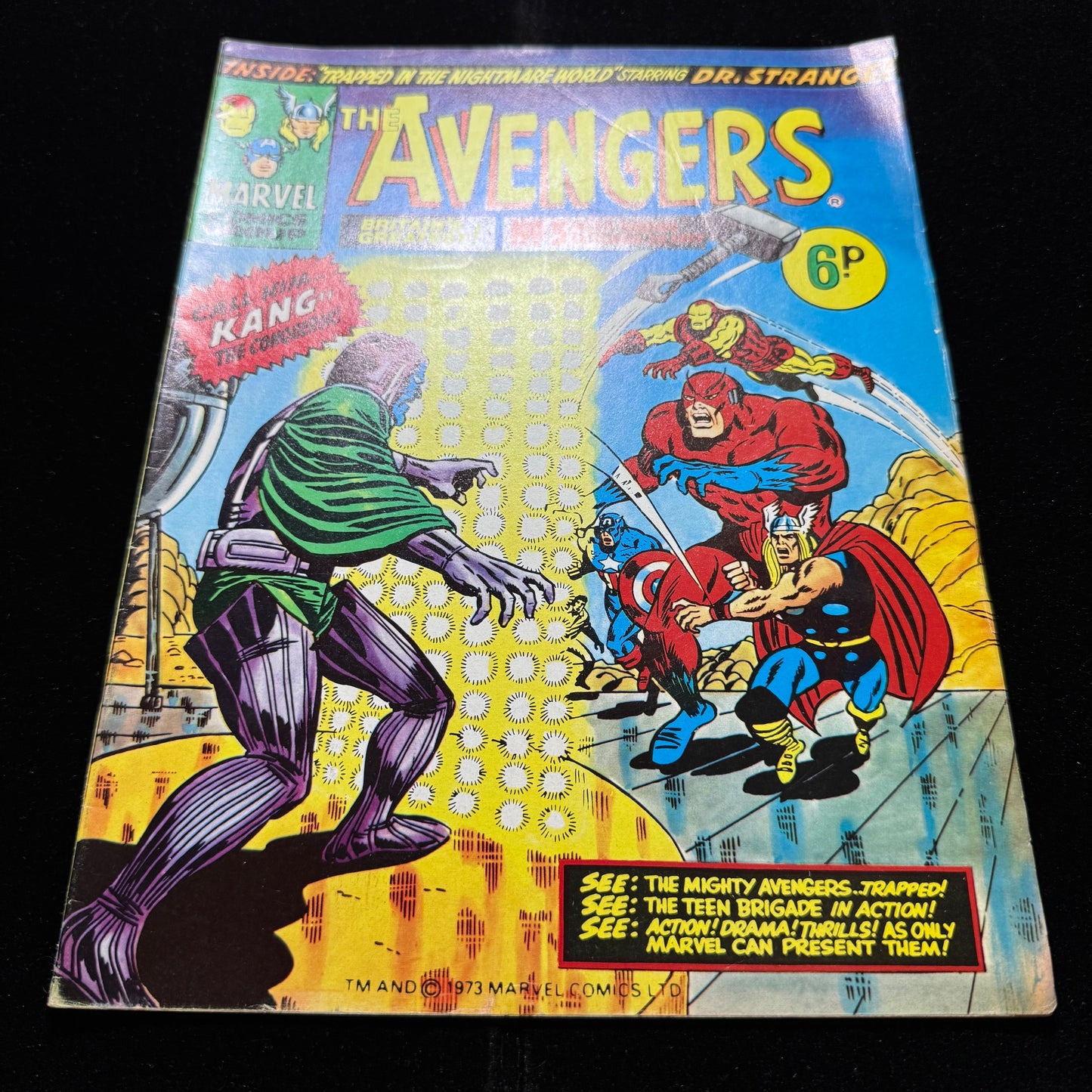 The Avengers 5 - Uk Reprint Of Avengers 8 1st App Kang - Bronze Age Marvel 1973