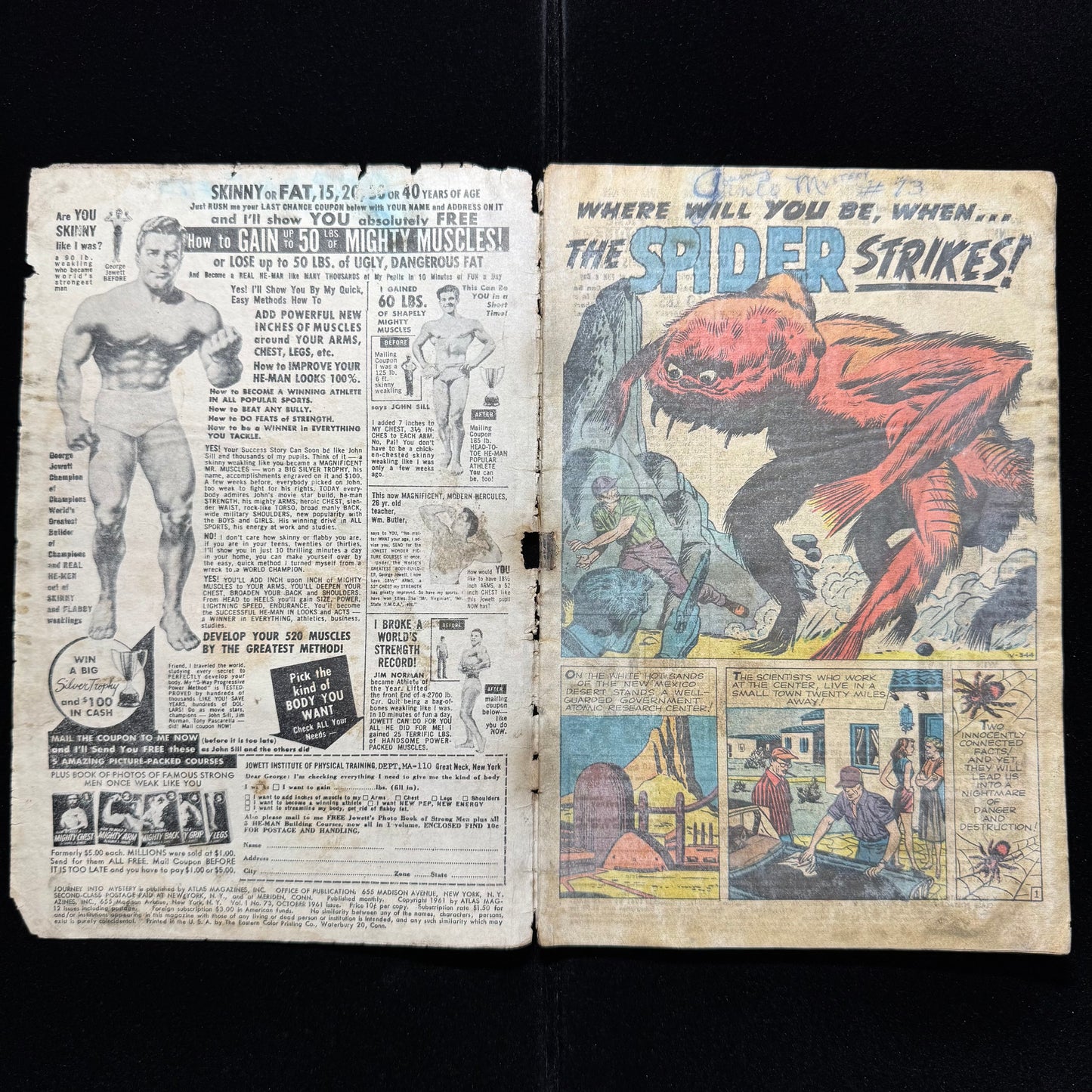 Journey Into Mystery 73 - Prototype Of Spider-Man - Silver Age Marvel Comics 1961