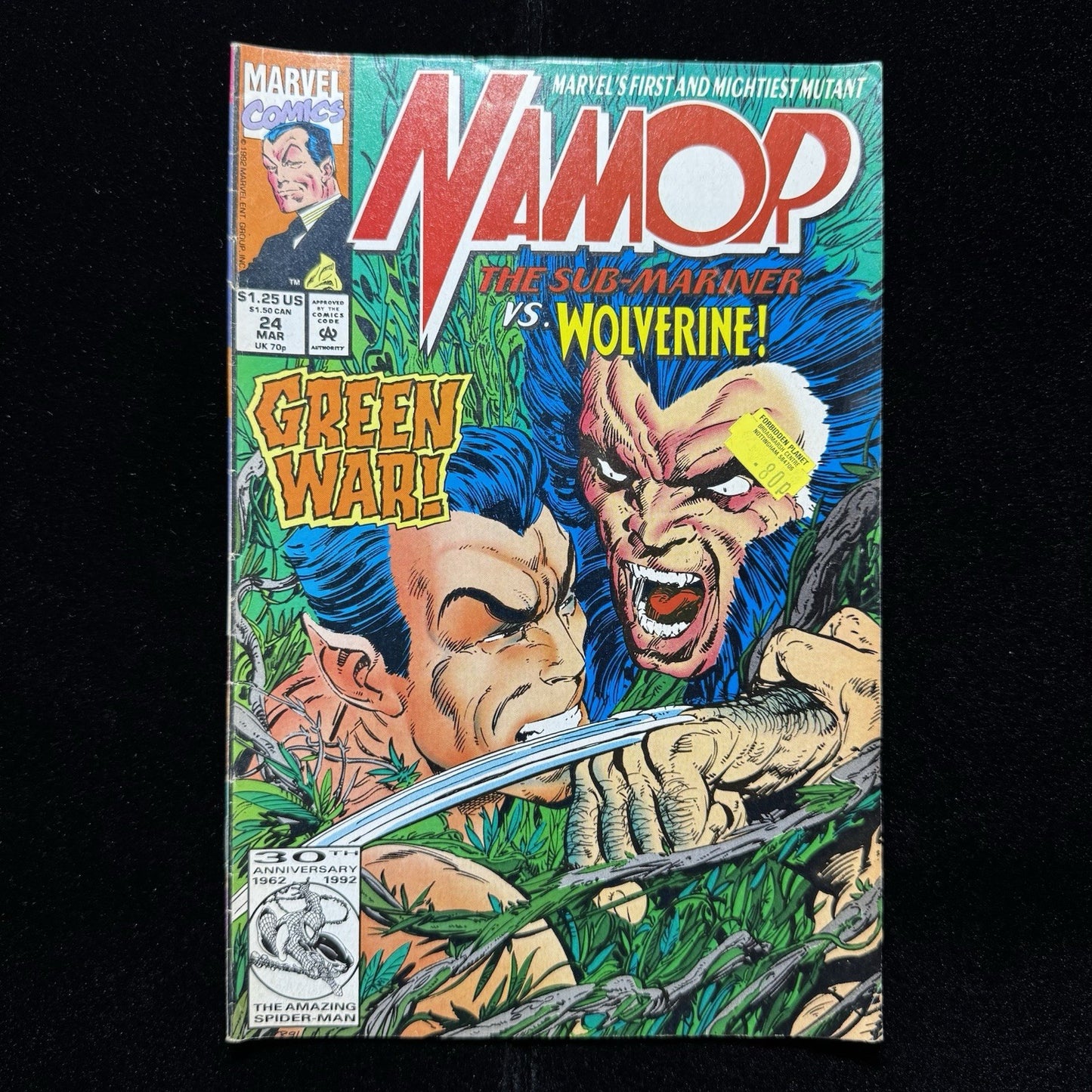 Namor The Sub-Mariner 24 - Namor Vs Wolverine - Modern Age Marvel Comics 1992