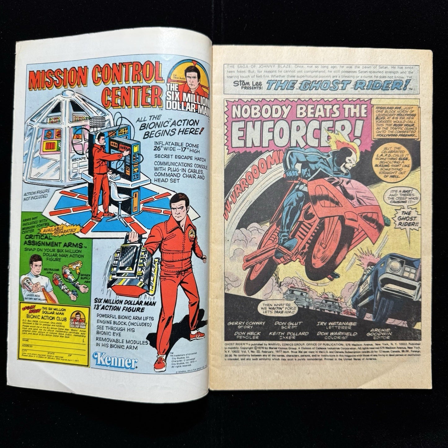Ghost Rider 22 - 1st Appearance Of Enforcer - Bronze Age Marvel Comics 1977