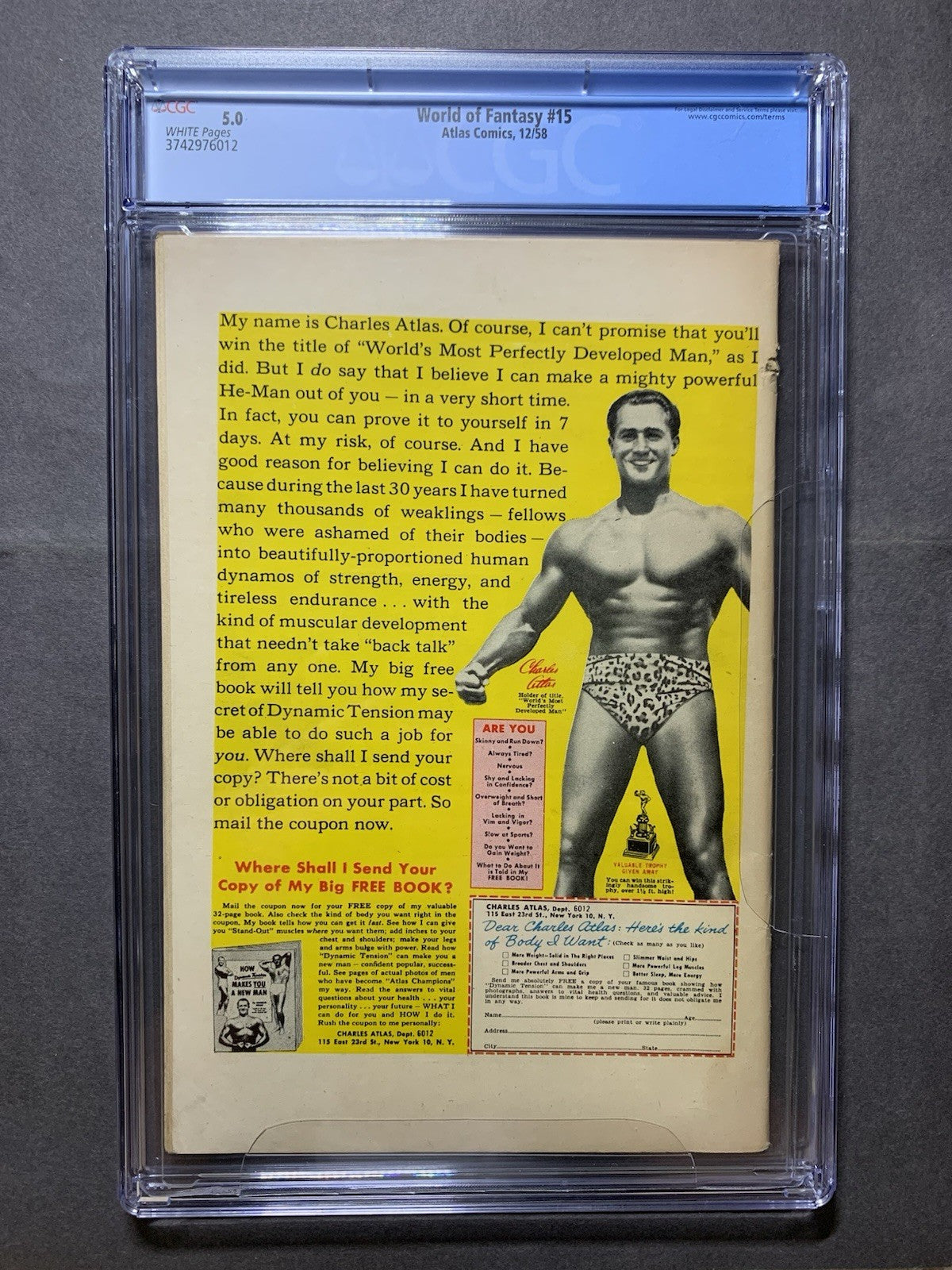 World of fantasy 15/ cgc graded 5.0/ golden age atlas (marvel) comics 1958