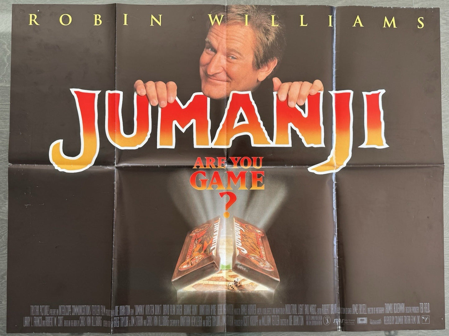Jumanji 1995 Original UK Quad Poster – Folded – Vintage Cinema Poster