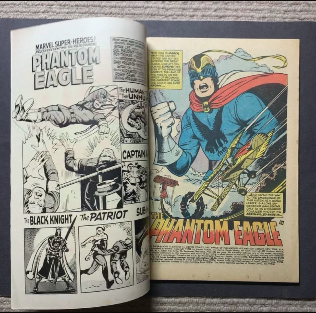 Marvel Super-Heroes 16 - 1st Silver Age Phantom Eagle - Silver Age Marvel 1968