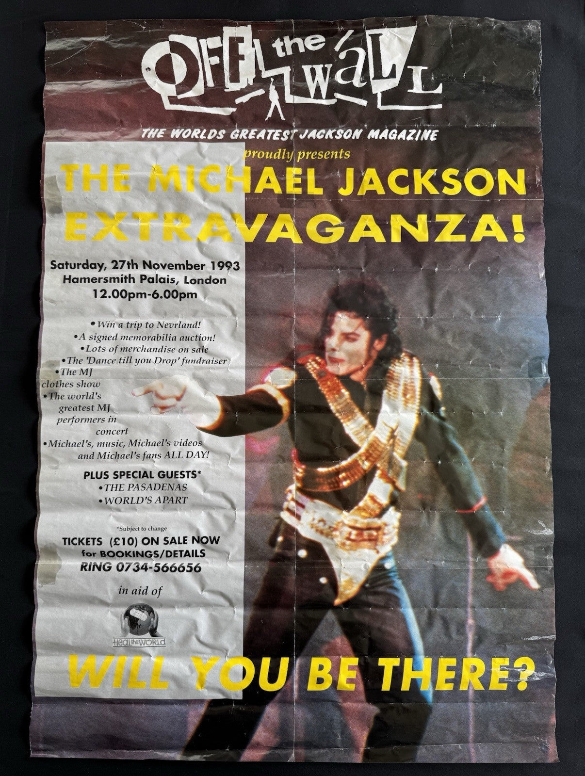 Michael Jackson Off The Wall Extravaganza 1993 Vintage Poster Pull Out