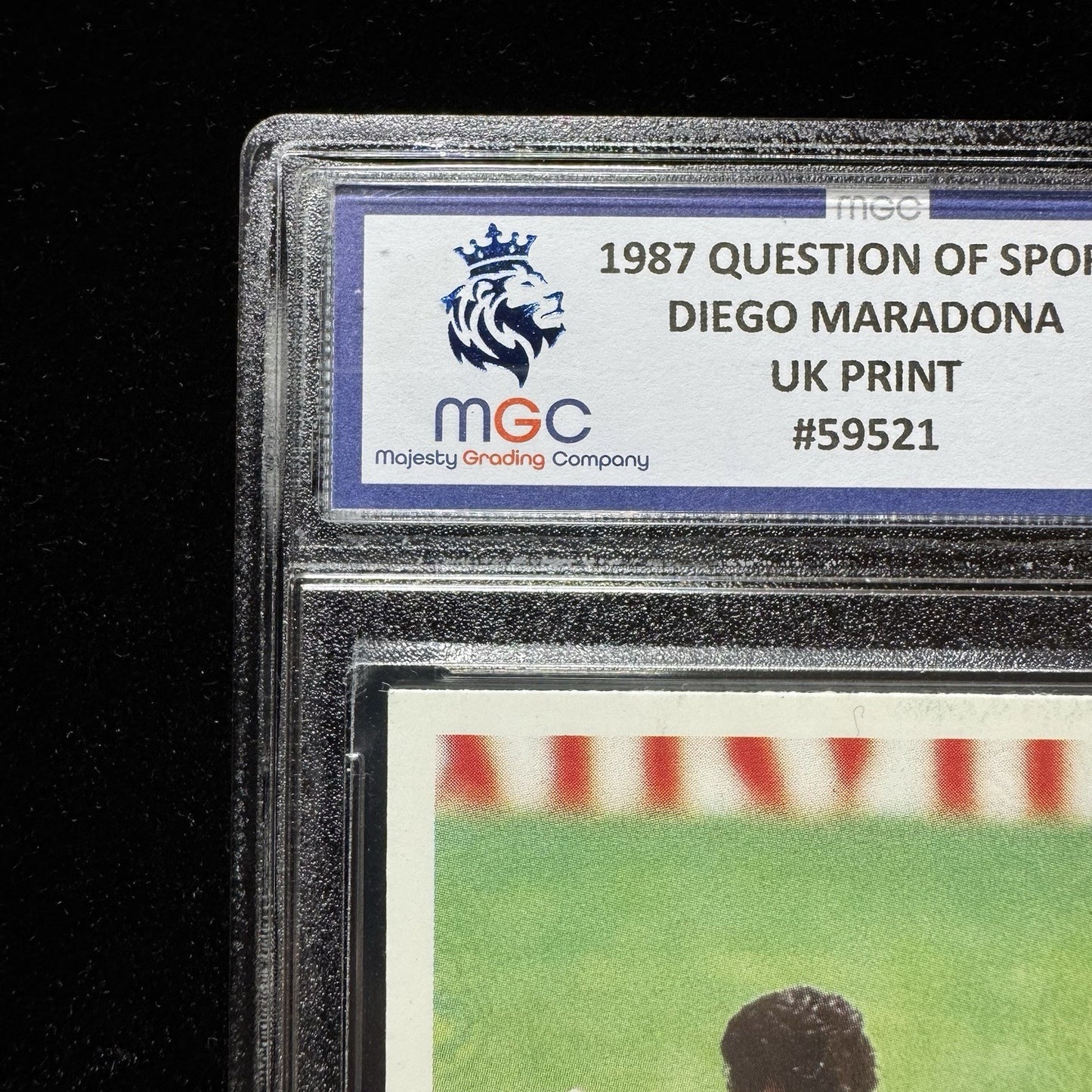 1987 Question of Sport Diego Maradona UK PrintMGC 8 Graded Card