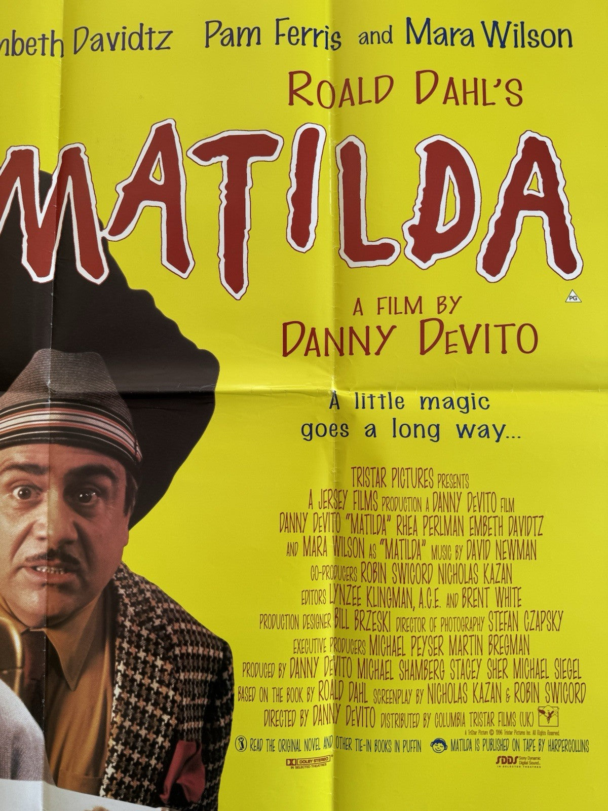 Matilda 1996 - Original UK Quad Poster - Double Sided - Folded - Roald Dahl