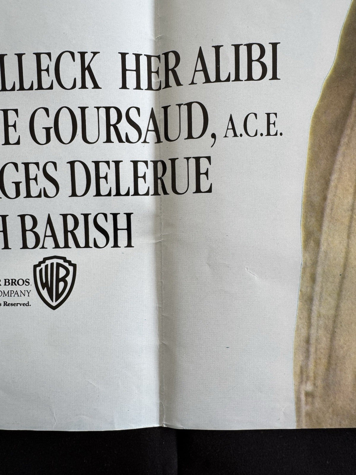 Her Alibi 1989 - Original UK Quad Movie Poster - Tom Selleck - Folded