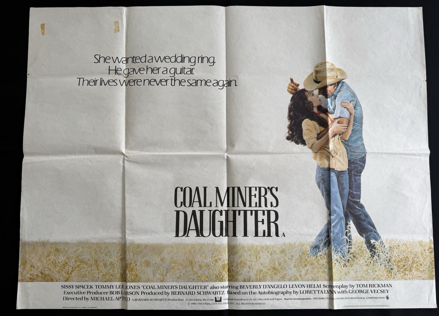 Coal Miner’s Daughter 1989 - Original UK Quad Movie Poster - Folded