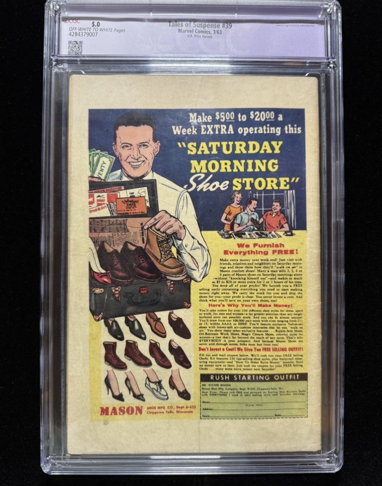 Tales Of Suspense 39/ CGC 5.0 Restored (purple Label)/ Marvel Comics 1963