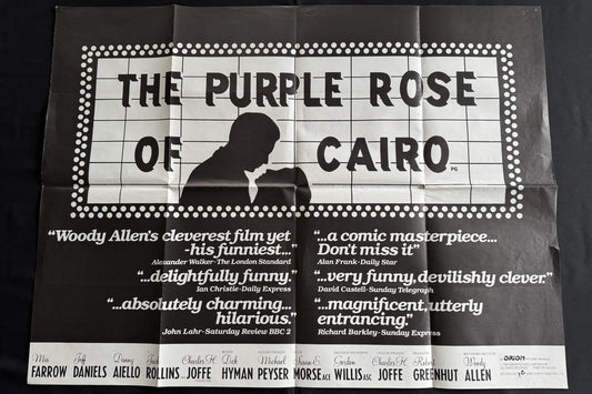 The Purple Rose of Cairo 1985 - Original UK Quad Cinema Poster - Folded