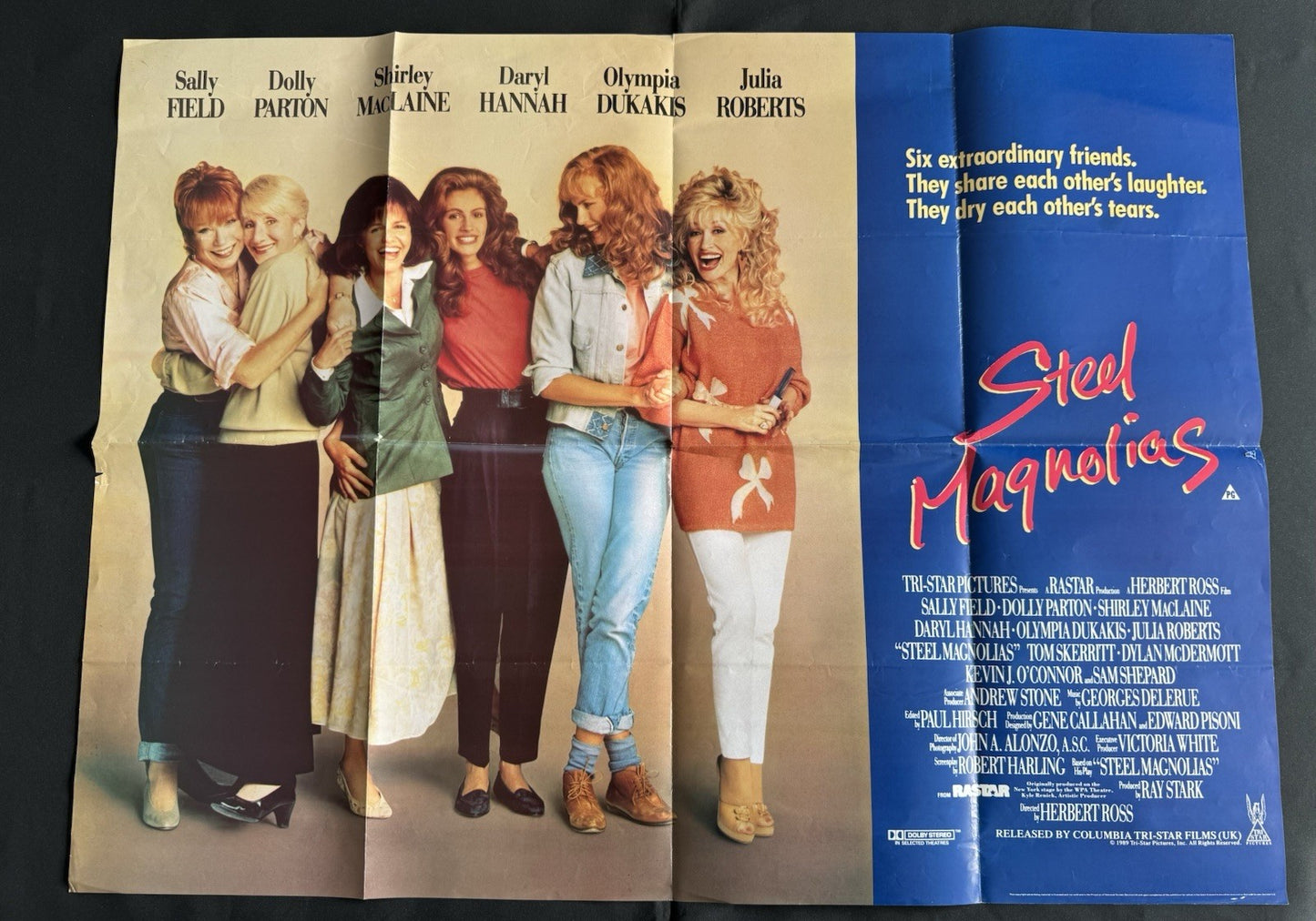 Steel Magnolias 1989 Original UK Quad Poster - Dolly Parton Sally Field - Folded