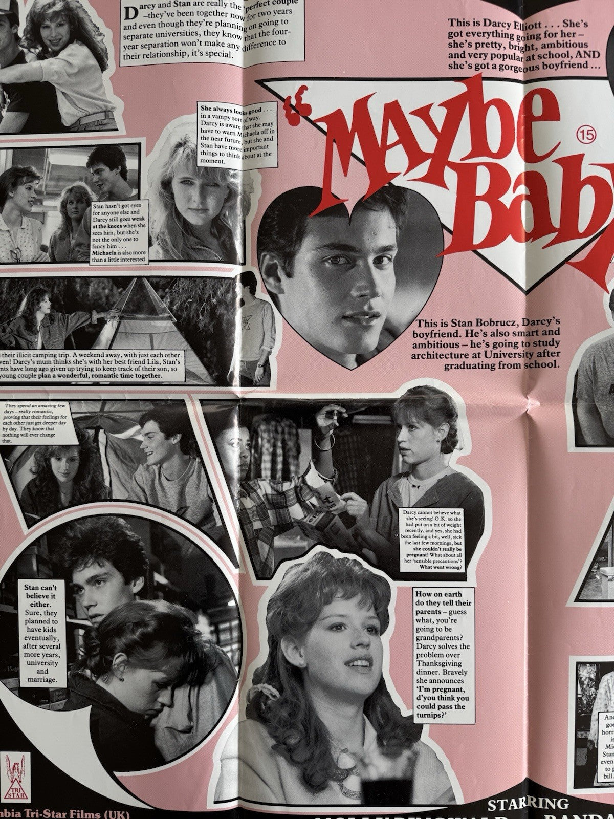Maybe Baby 1988 - Original UK Quad Movie Poster Molly Ringwald - Folded
