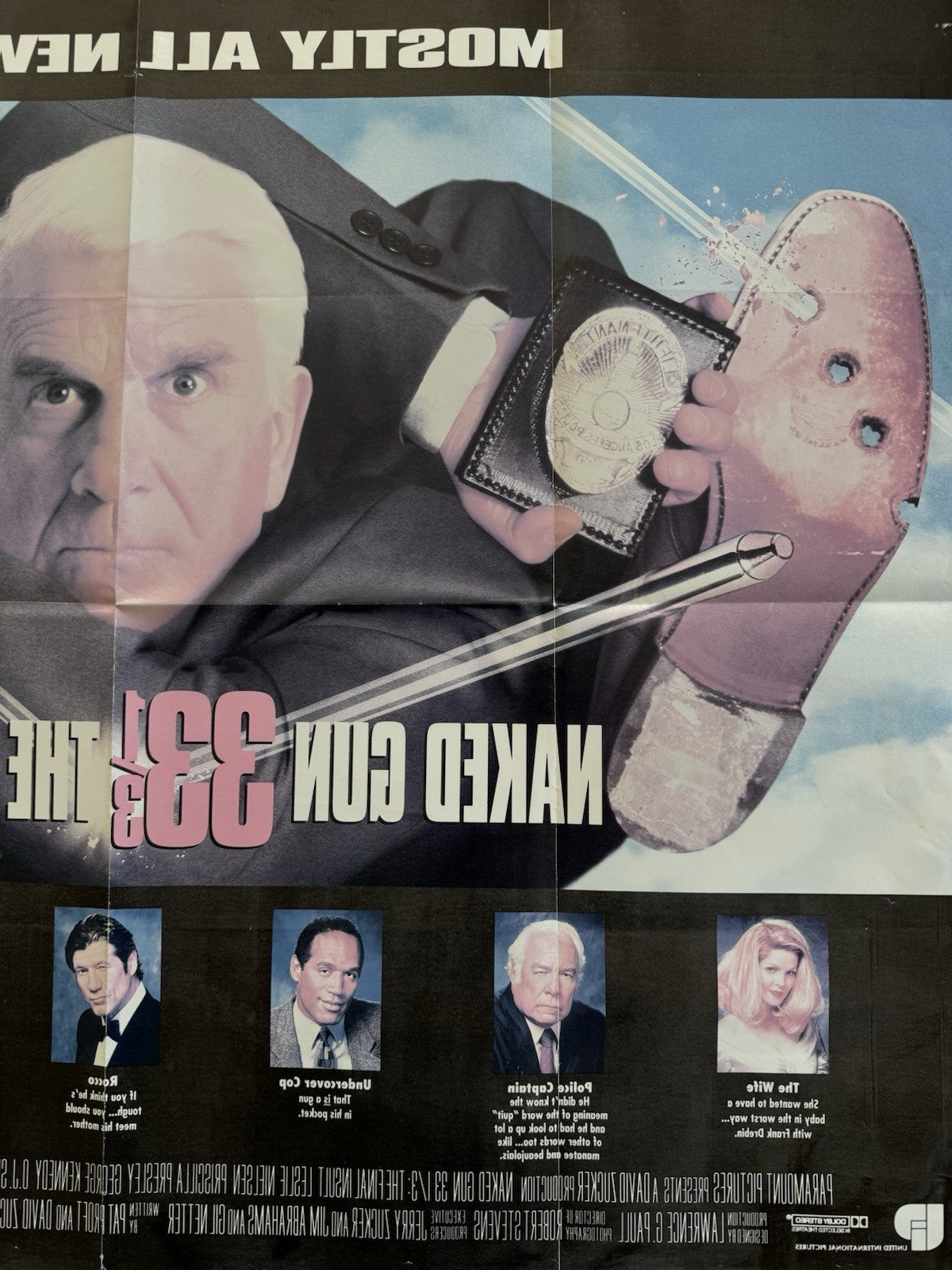 Naked Gun 33⅓ The Final Insult (1994) Original UK Quad Poster - Folded - Vintage