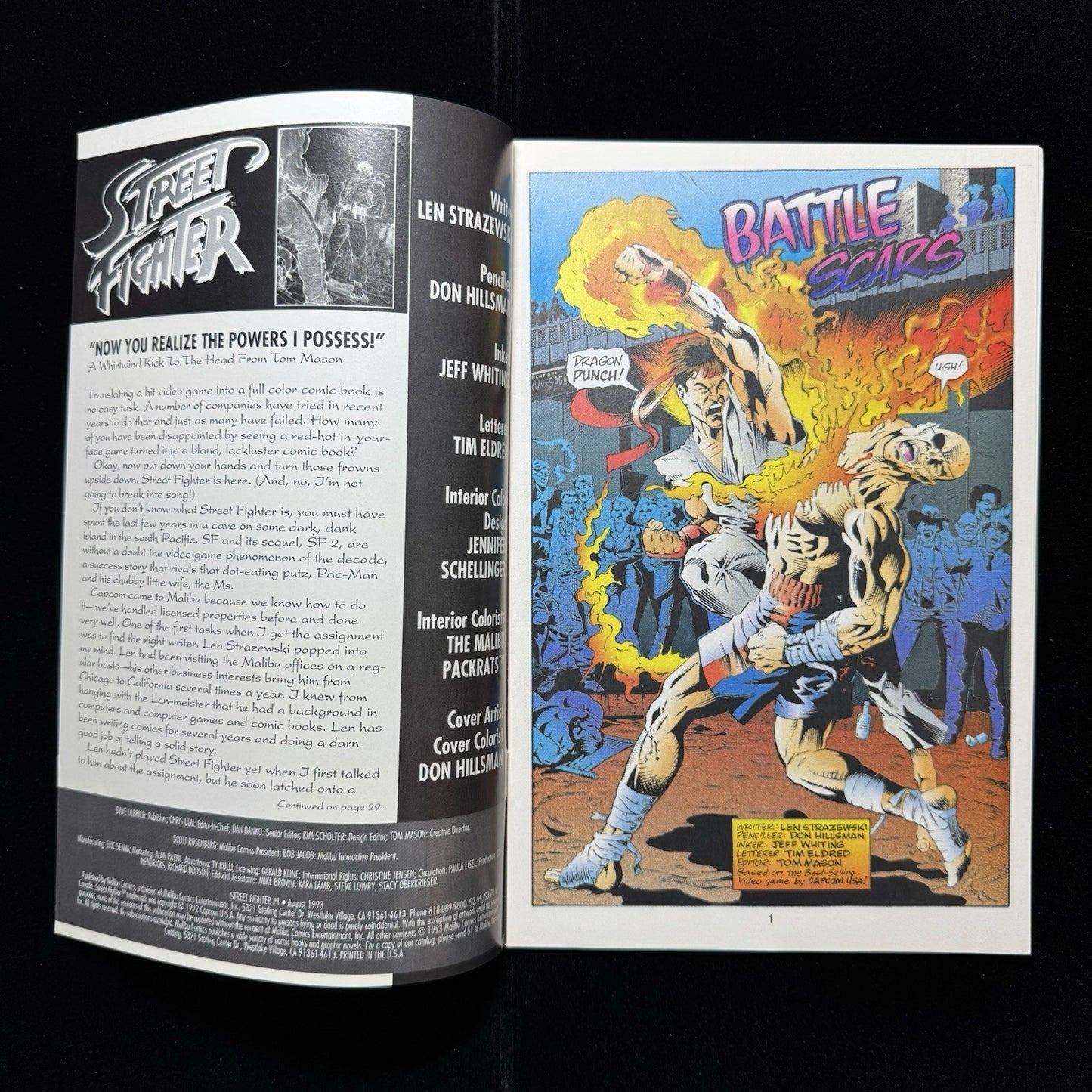 Street Fighter 1 - Ltd Gold Edition - Modern Age Malibu Comics 1993