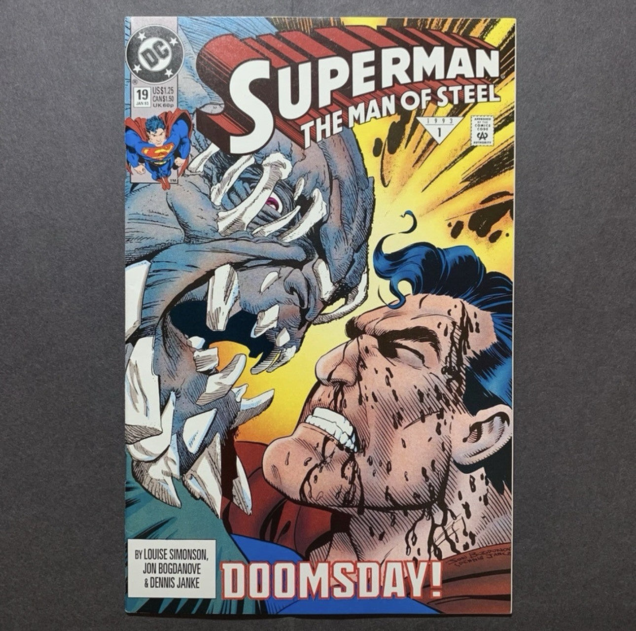 Superman Man Of Steel 19 - Doomsday Fully Revealed - Modern Age Dc Comics 1993