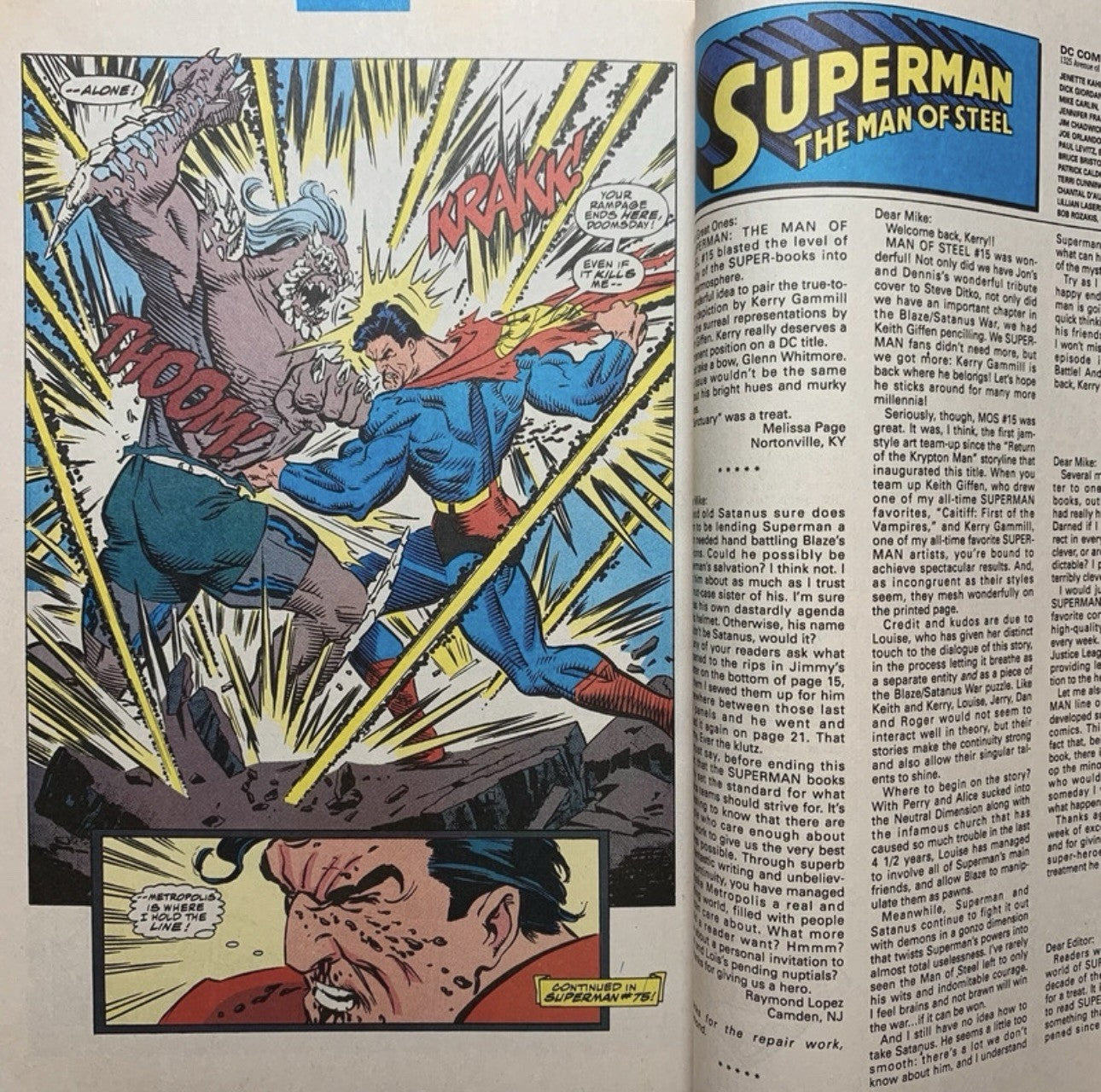 Superman Man Of Steel 19 - Doomsday Fully Revealed - Modern Age Dc Comics 1993