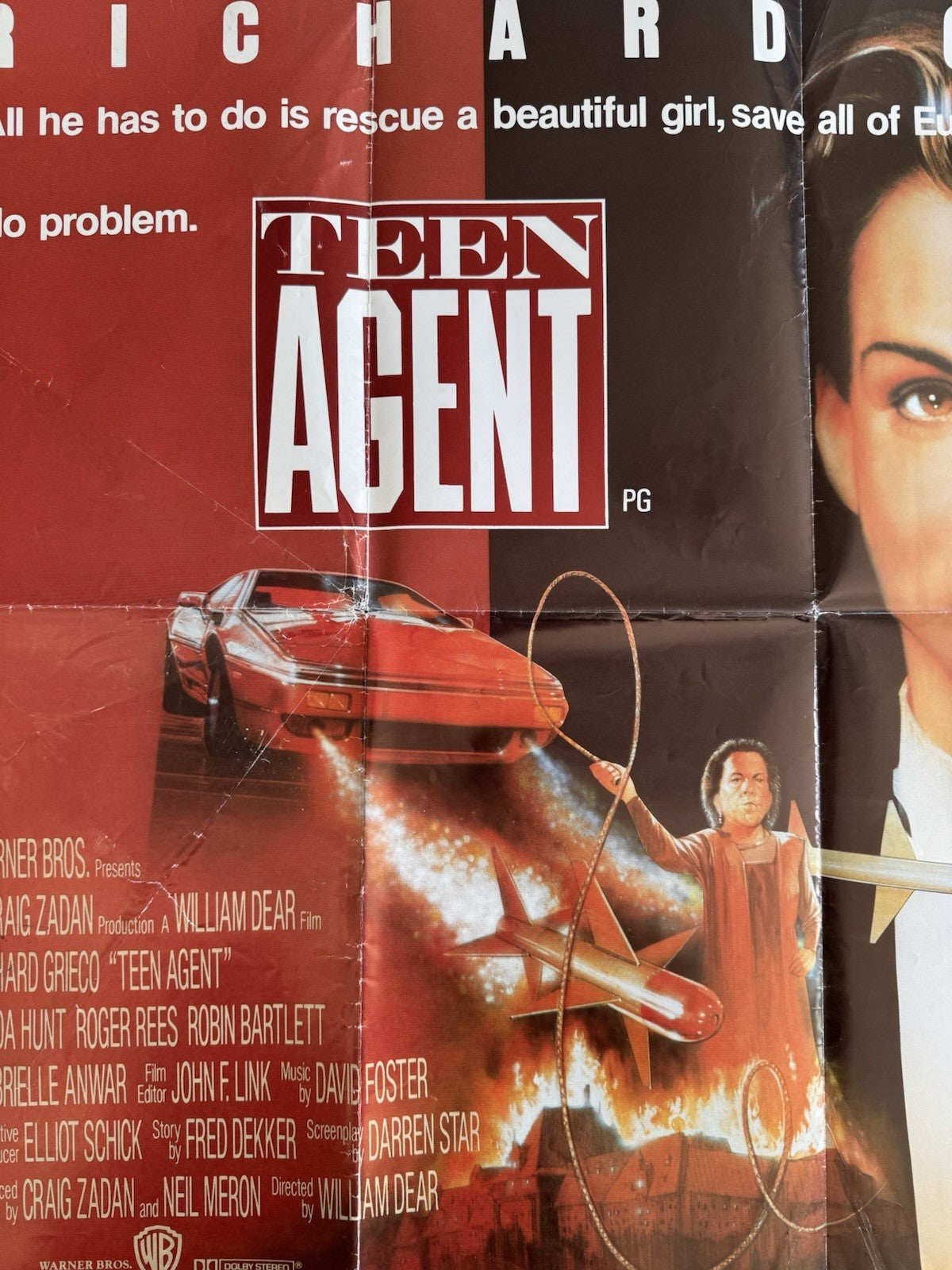 Teen Agent 1991 - Original UK Quad Movie Poster - Folded