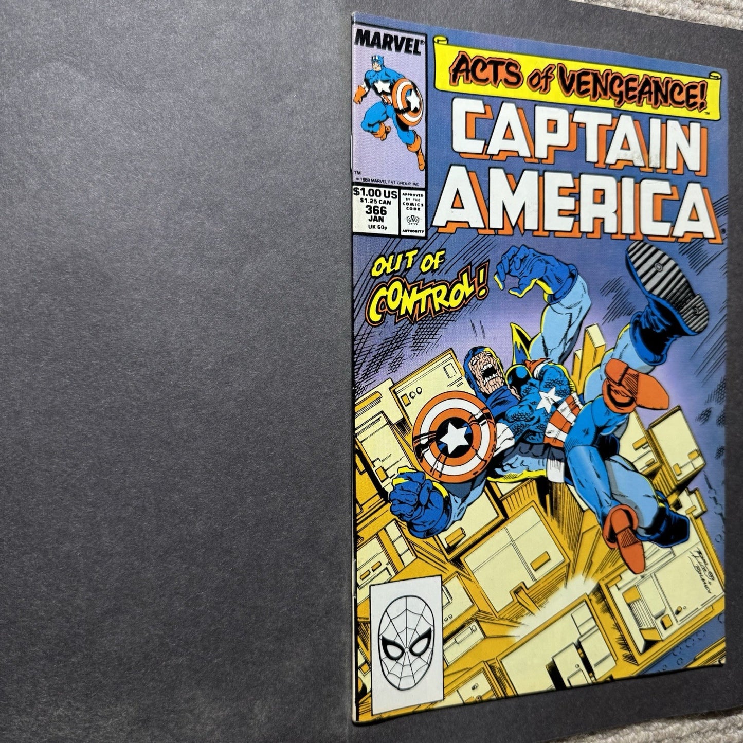 Captain America 366 - Copper Age Marvel Comics 1990