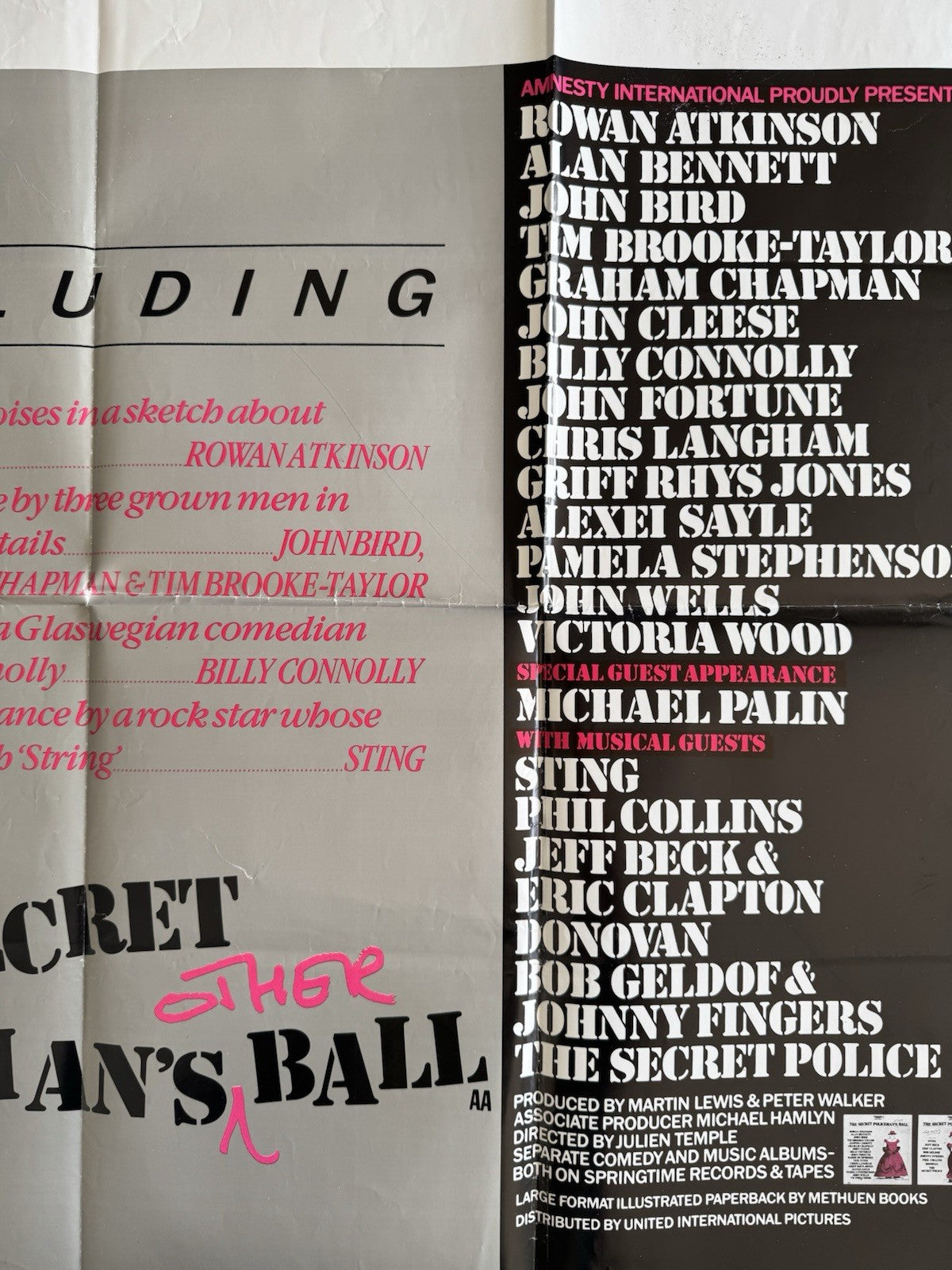 The Secret Policeman's Ball 1982 - UK Quad Poster - Roman Atkinson - Folded