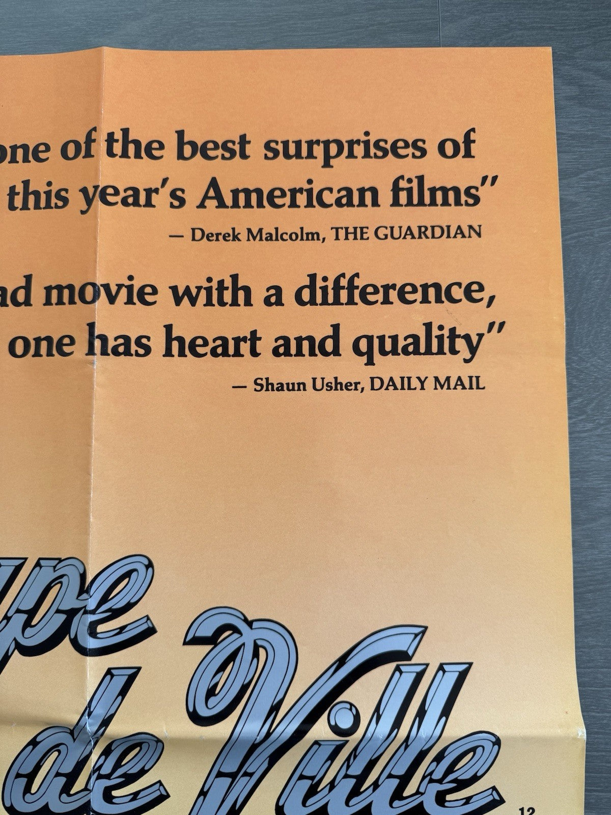 Coupe de Ville (1990) Original UK Quad Poster – Folded – Vintage Cinema Poster