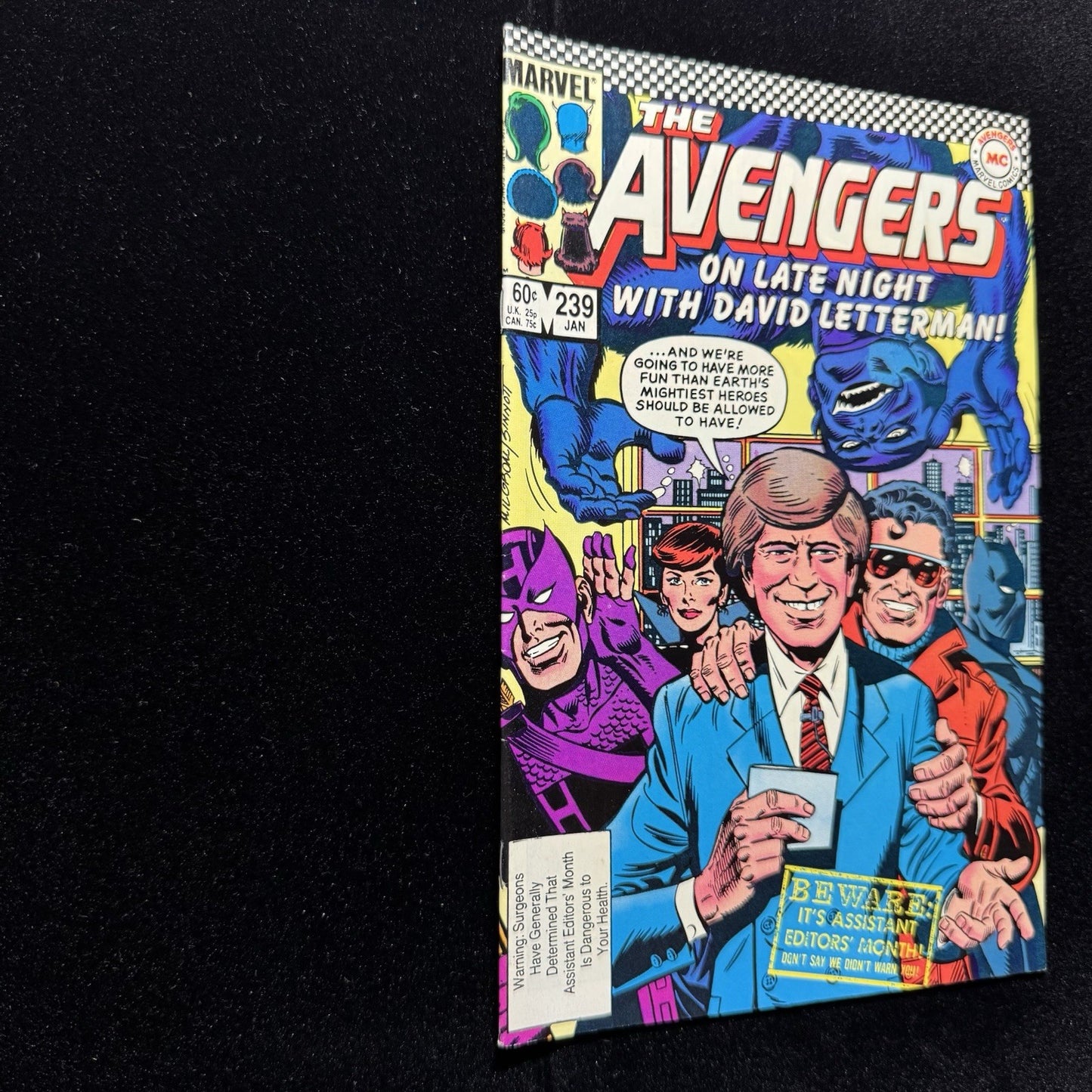 Avengers 239 - Appearance By David Letterman -   Copper Age Marvel Comics 1984