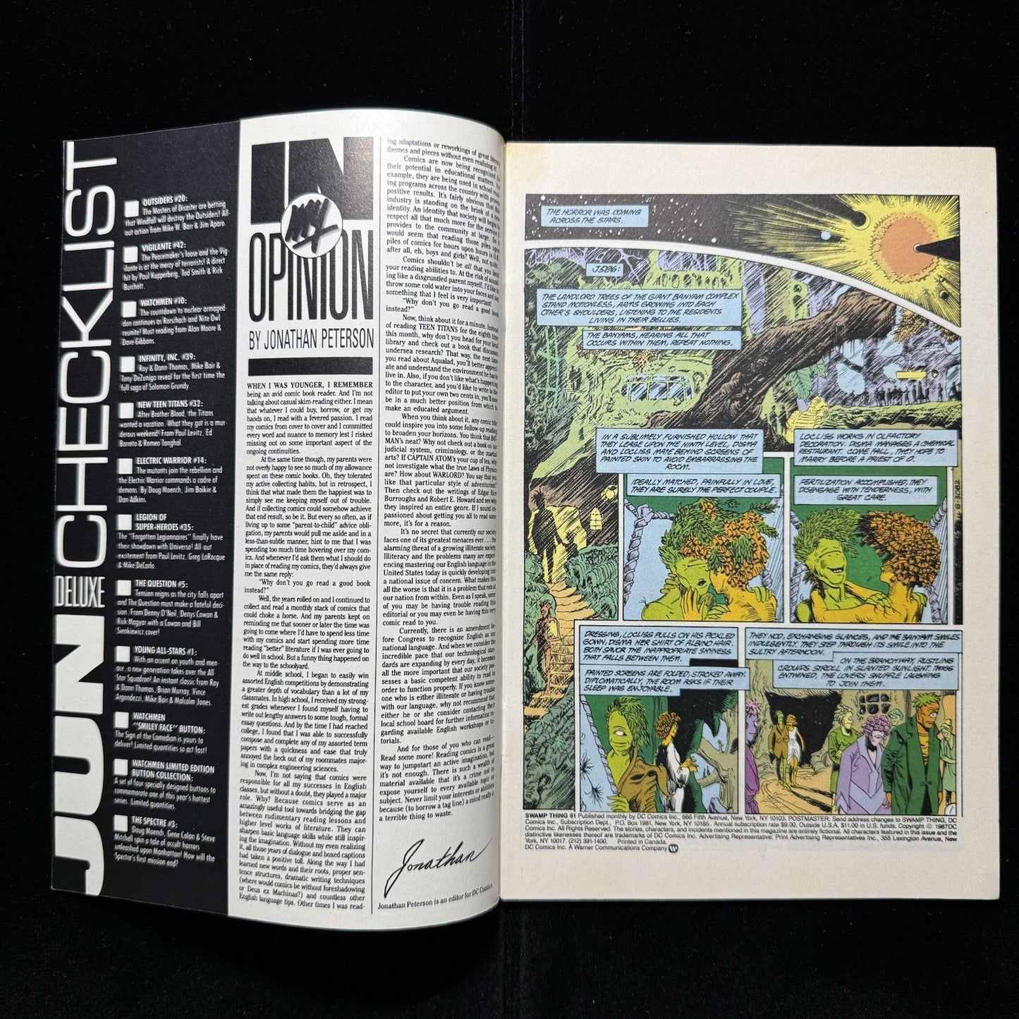 Saga Of The Swamp Thing 61 - Copper Age Dc Comics 1987
