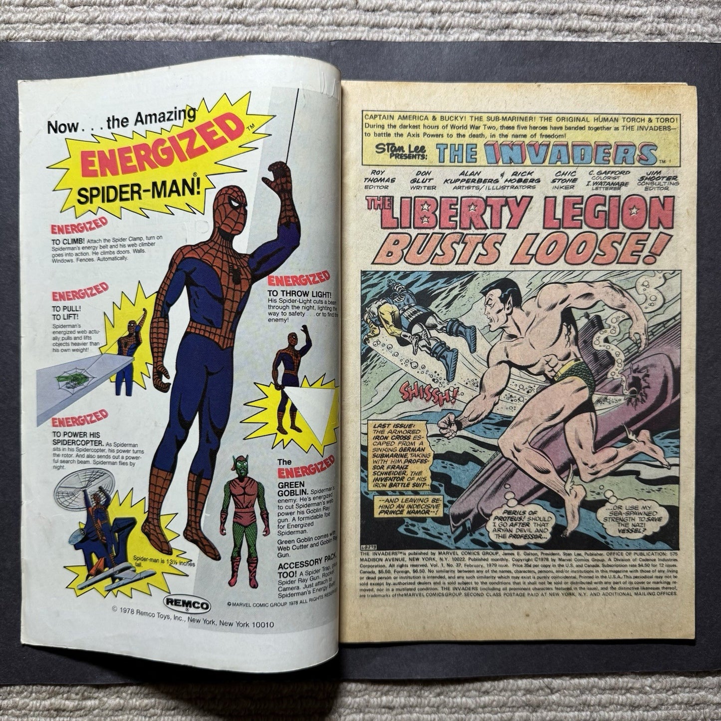 Invaders 37 - 1st Cameo Appearance Of Lady Lotus - Bronze Age Marvel Comics 1979