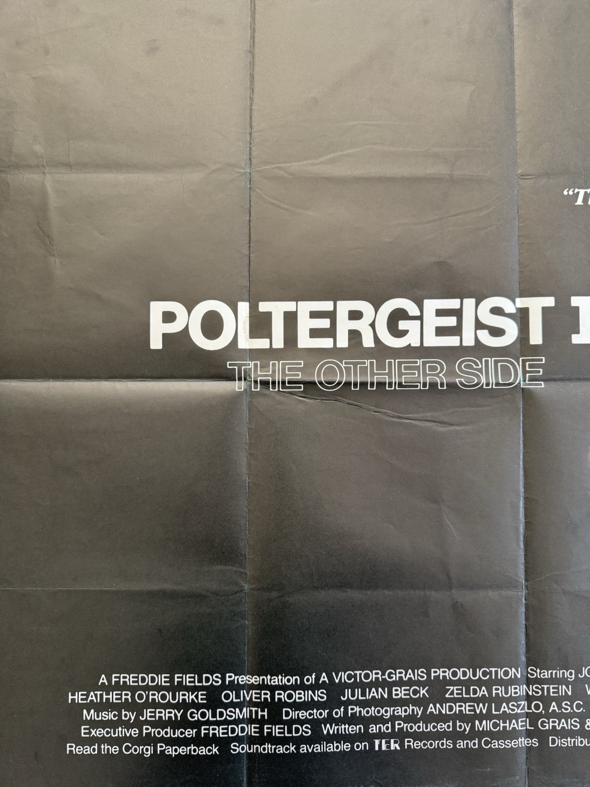 Poltergeist II The Other Side 1986 - Original UK Quad Poster - Horror - Folded
