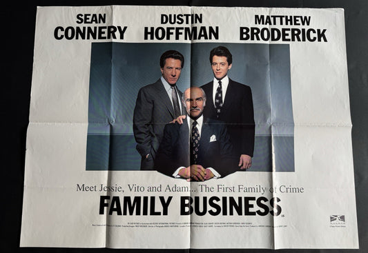 Family Business 1989 - Original UK Quad Movie Poster - Dustin Hoffman - Folded