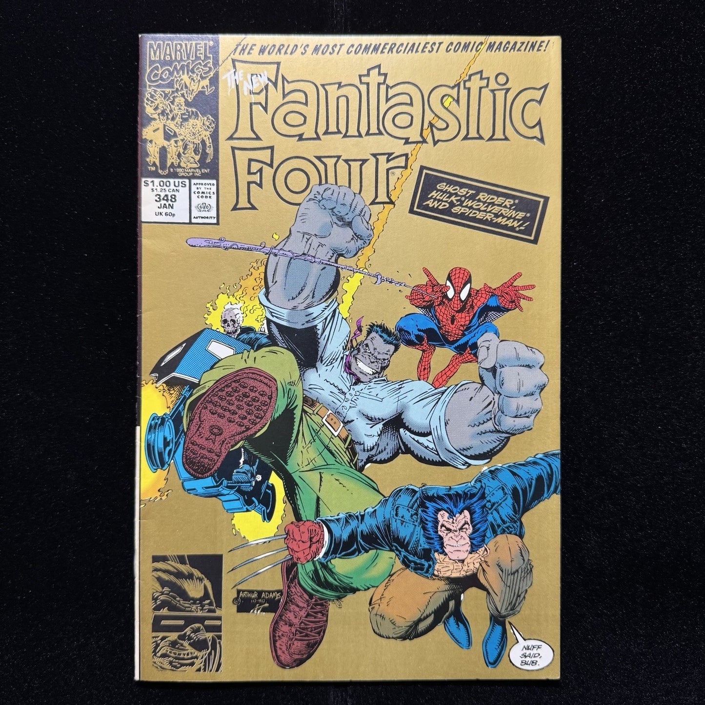 Fantastic Four 348 - 2nd Print Gold Cover - Copper Age Marvel Comics 1991