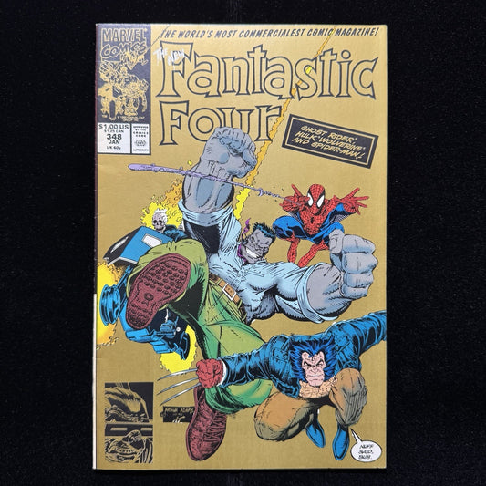 Fantastic Four 348 - 2nd Print Gold Cover - Copper Age Marvel Comics 1991