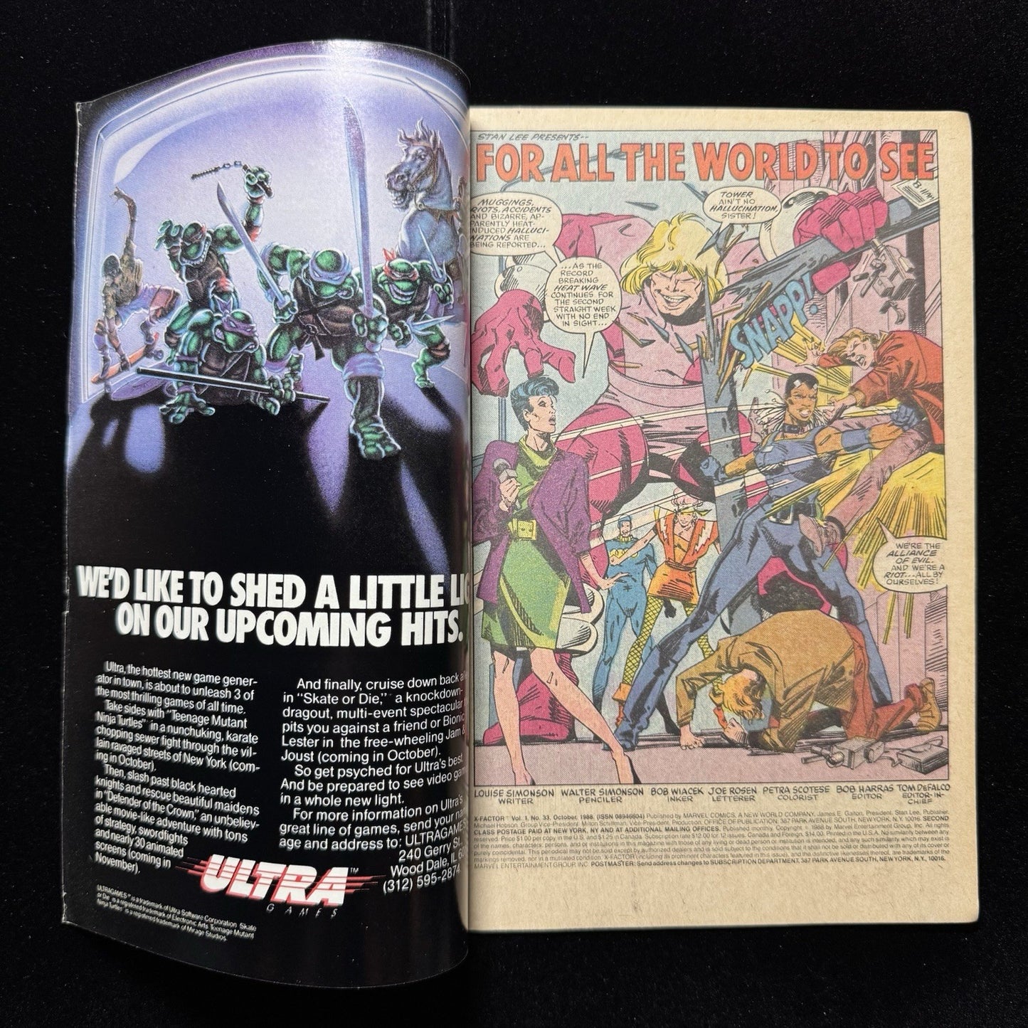 X-Factor 33 - 1st Appearance Of Orphan Maker - Copper Age Marvel Comics 1988