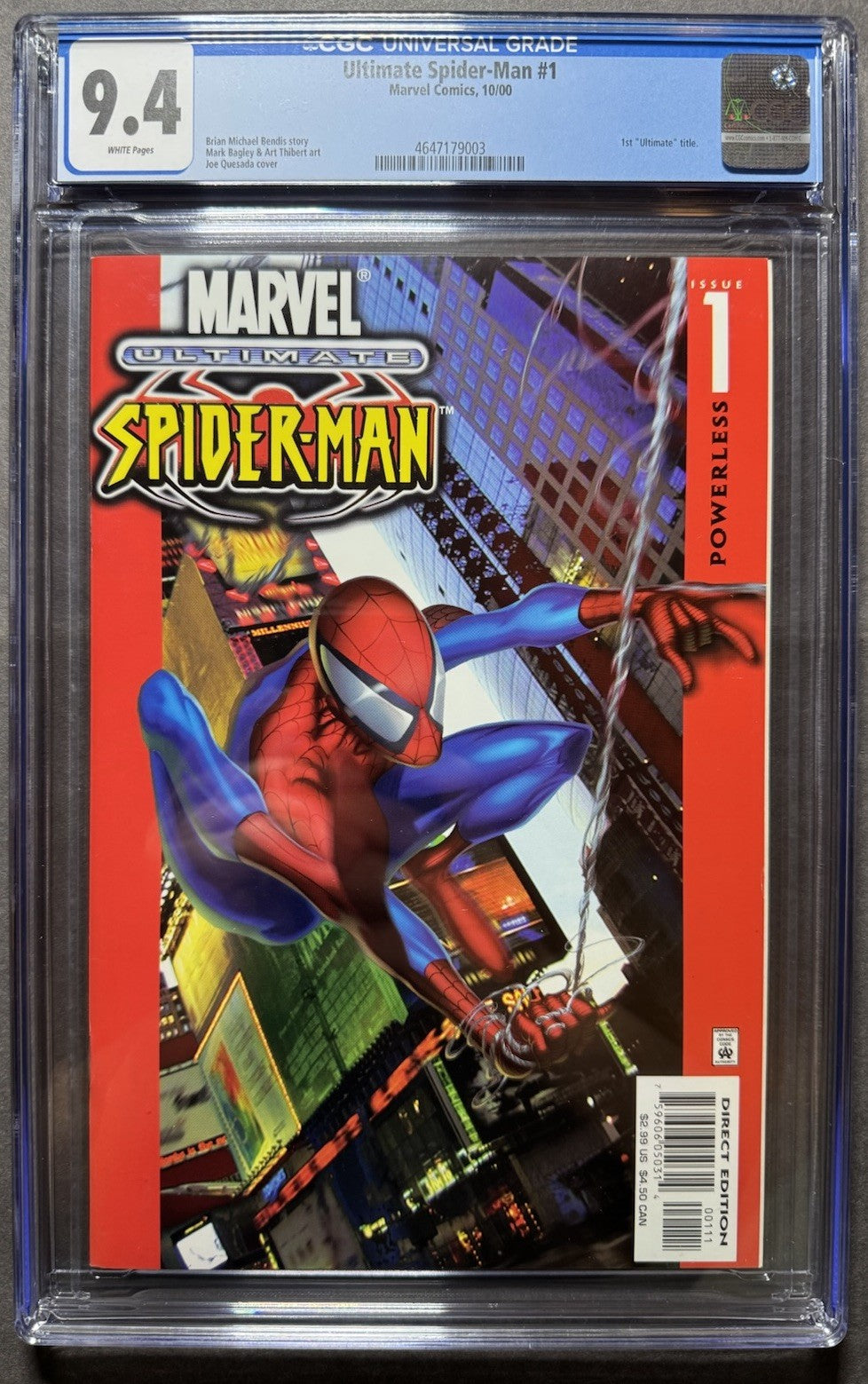 Ultimate Spider-Man 1 - CGC Graded 9.4 - Modern Age Marvel Comics 2000