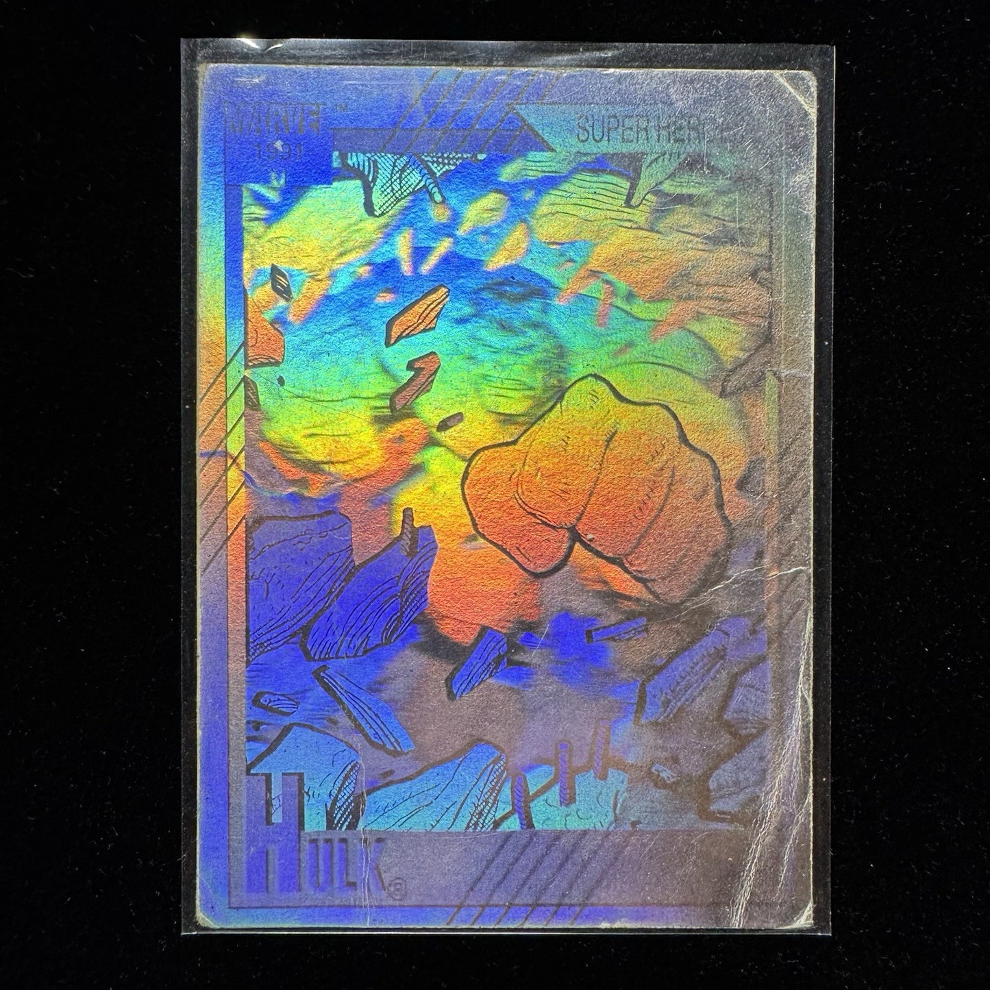 1991 Marvel Universe Hulk Hologram H-2 ImpelVintage Insert Card 90s Marvel