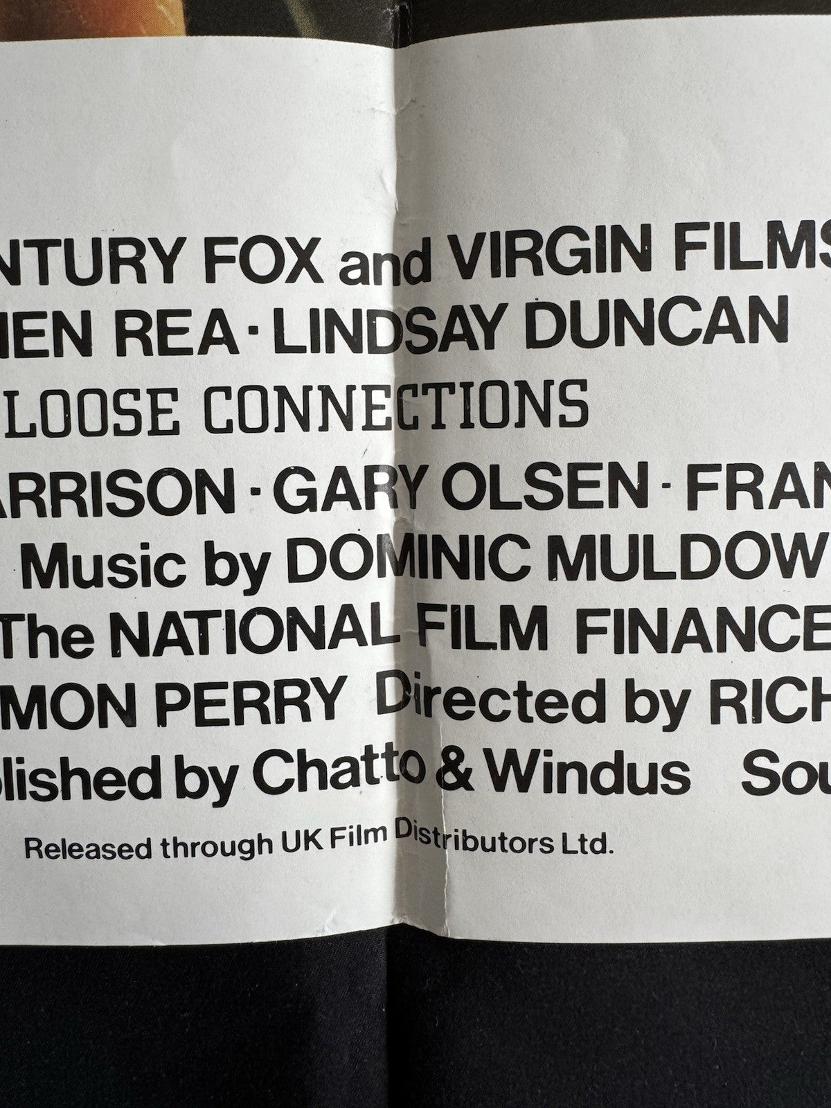 Loose Connections 1984 - Original UK Quad Movie Poster - Richard Eyre - Folded