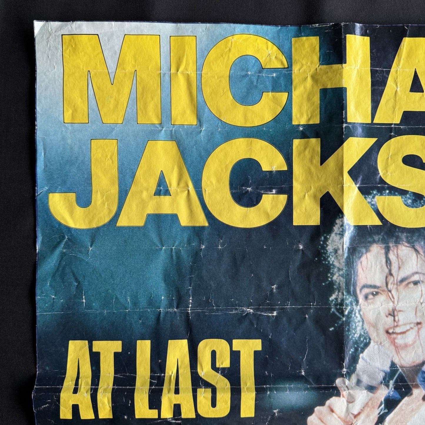 Michael Jackson Original Vintage Poster - Folded - Late 80s + Moonwalker Sticker